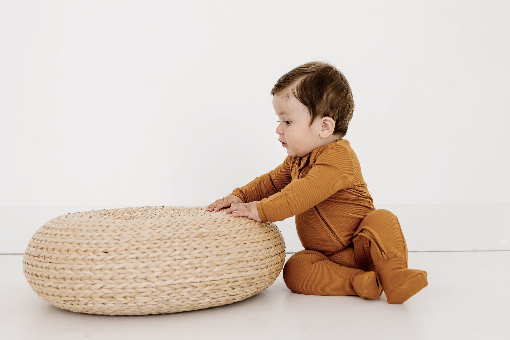 Zip Sleeper - Camel Ribbed