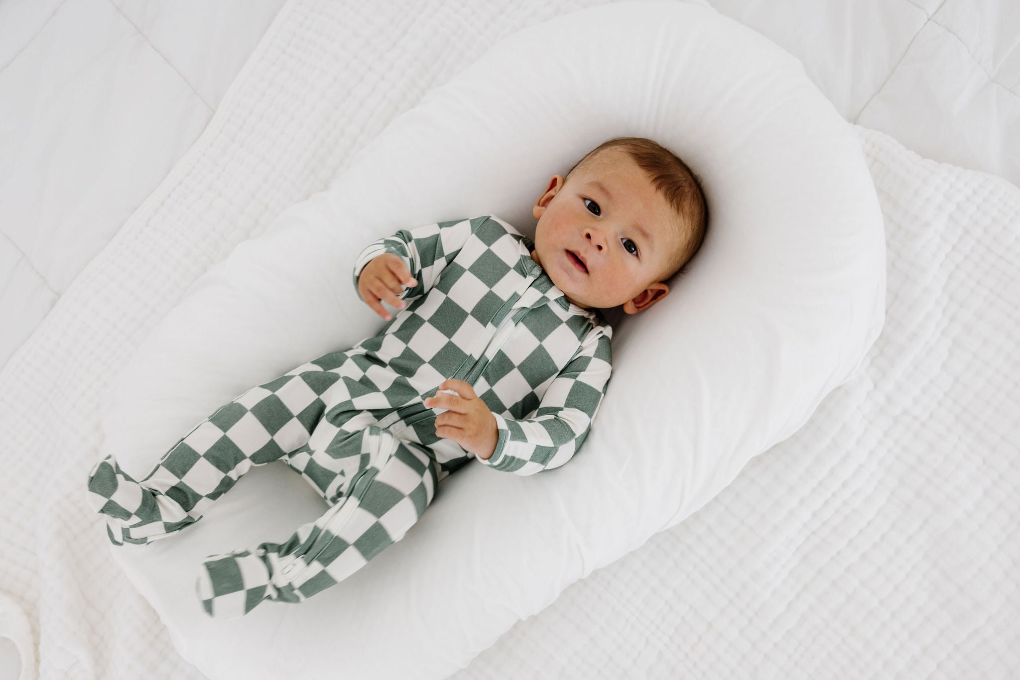 Zip Sleeper - Sage Checkerboard