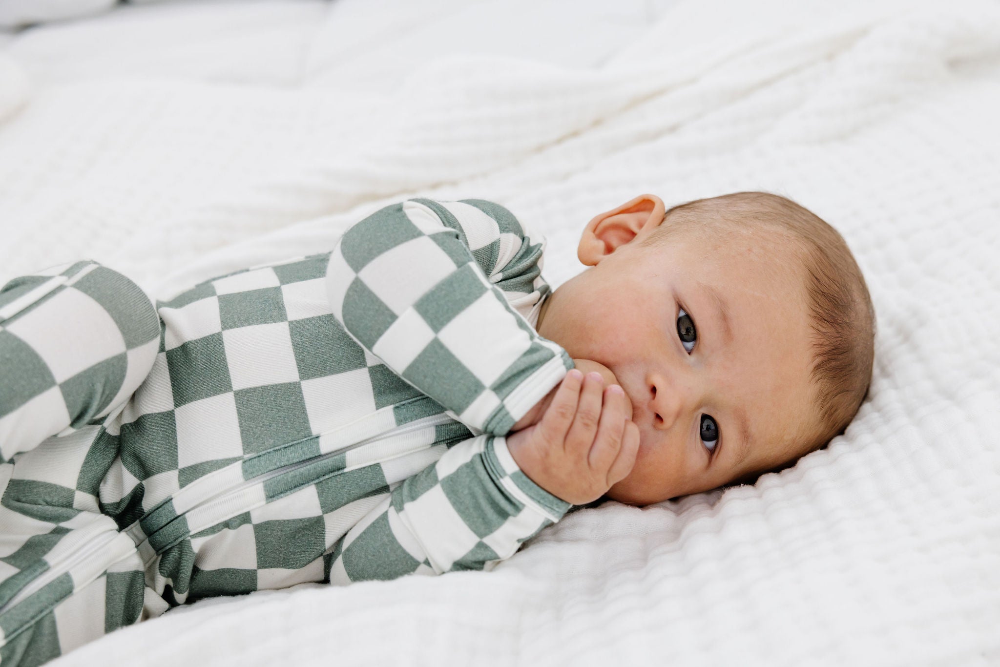 Zip Sleeper - Sage Checkerboard