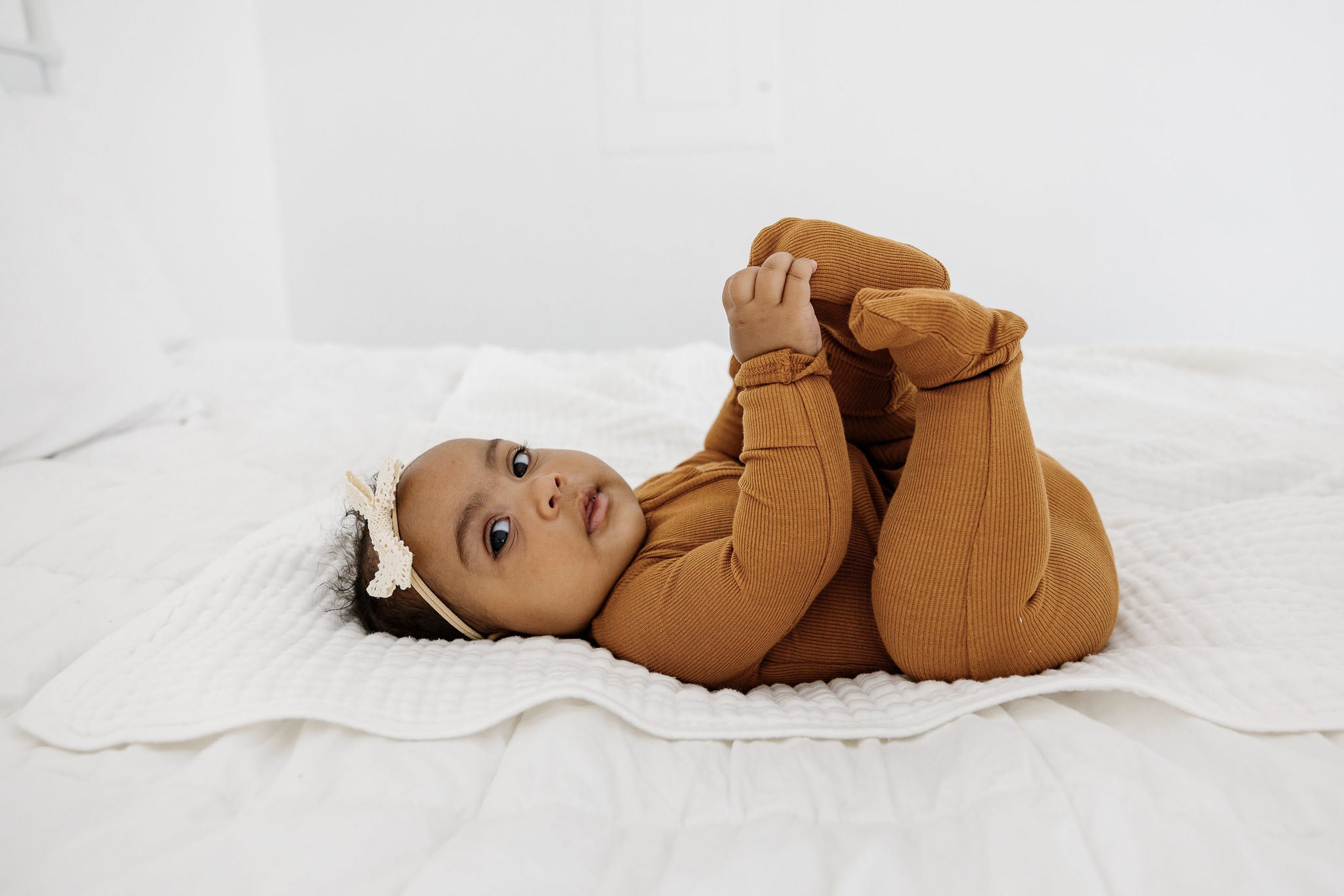 Zip Sleeper - Camel Ribbed