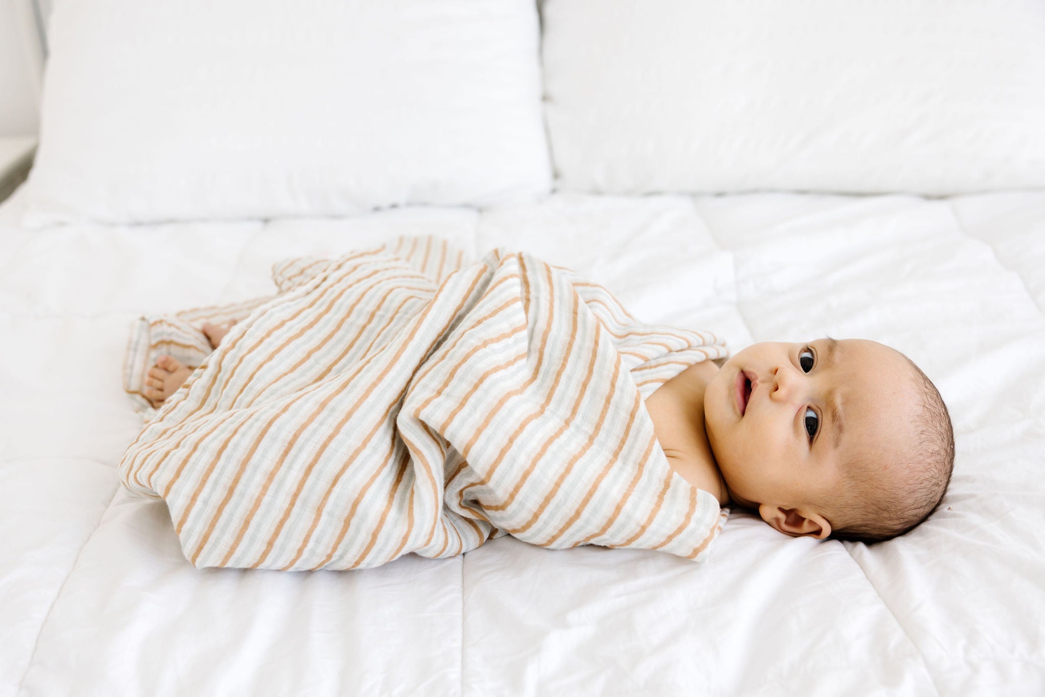 Organic Muslin Swaddle - Stripes