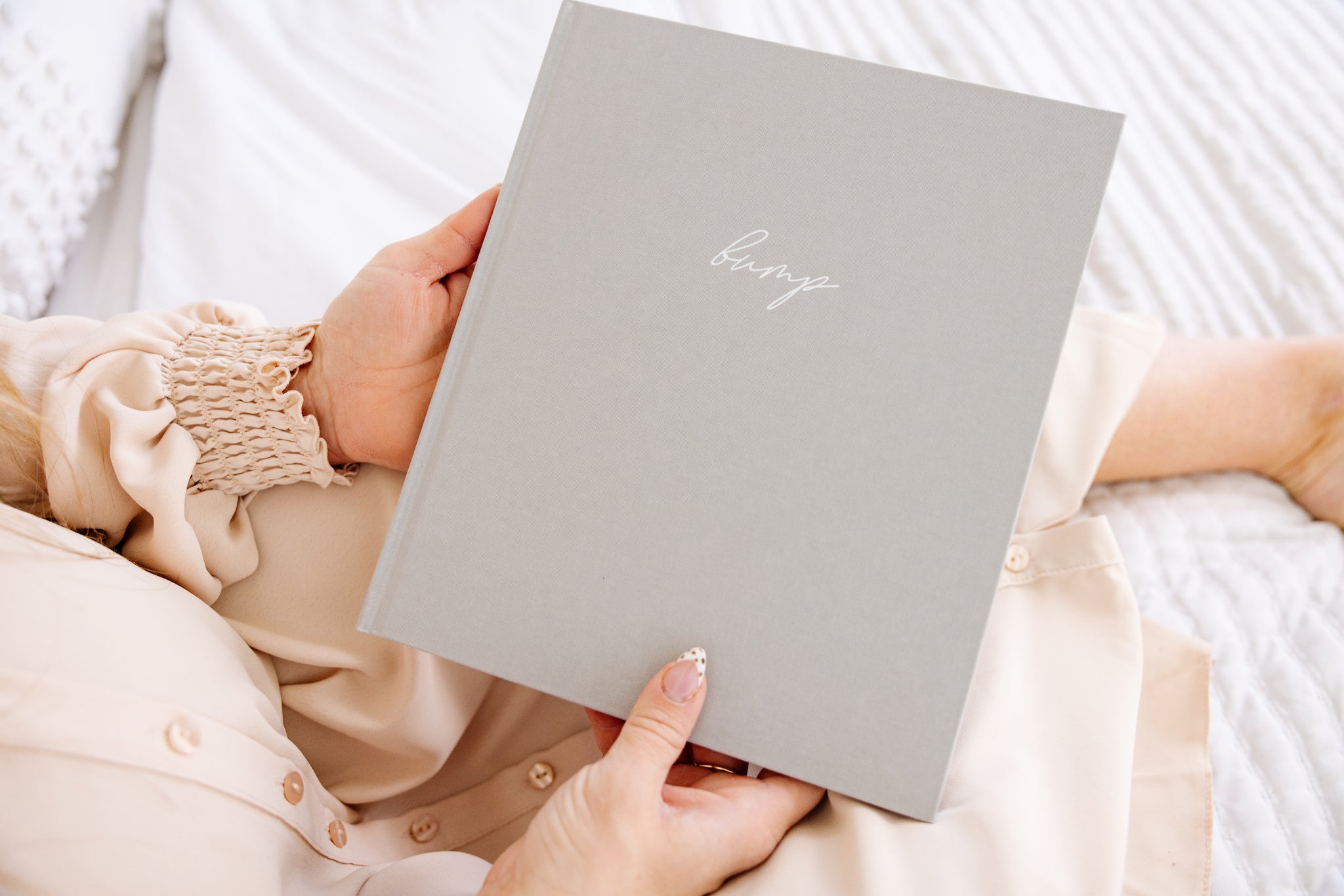 Linen Pregnancy Journal - Gray