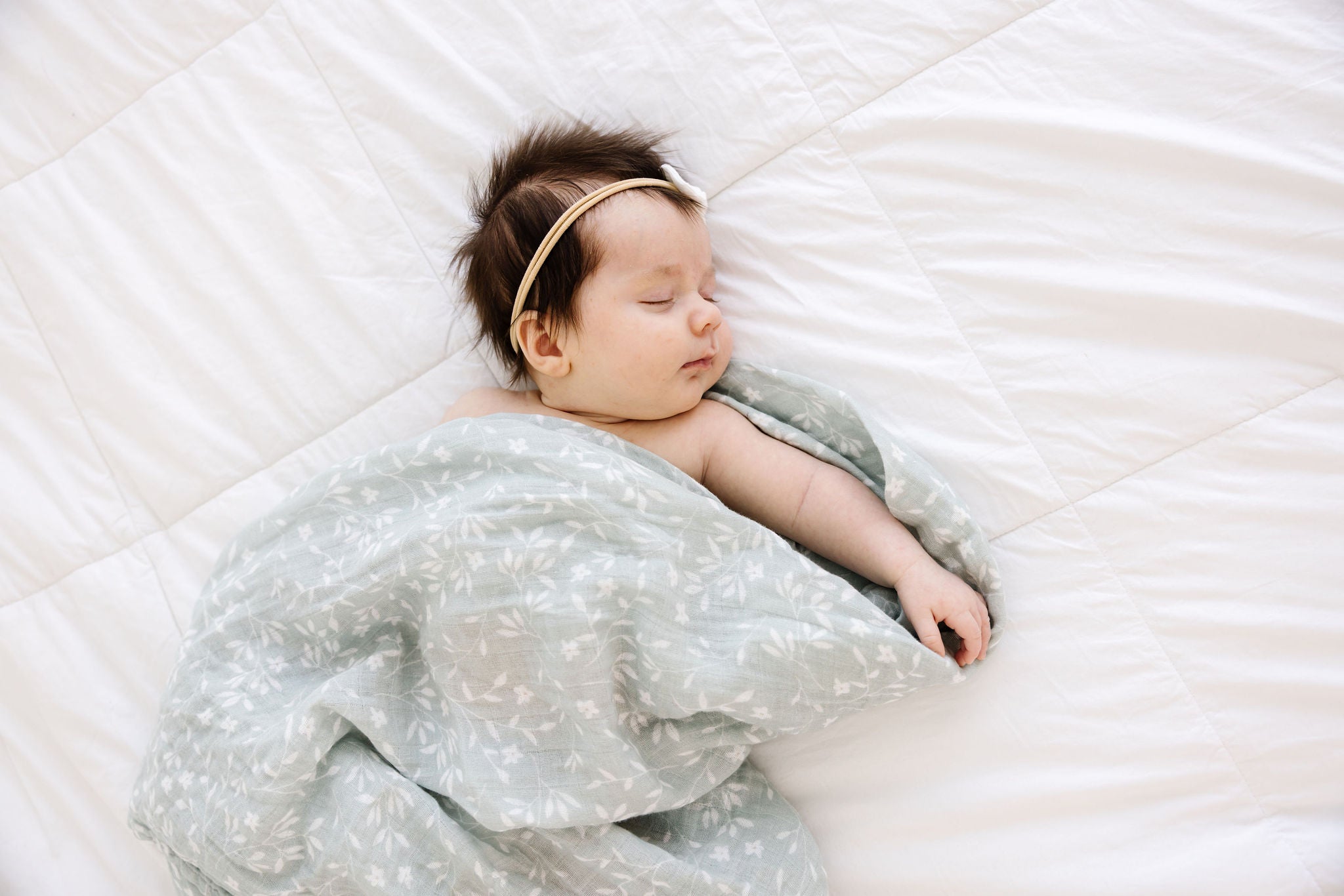 Organic Muslin Swaddle - Sage Vines