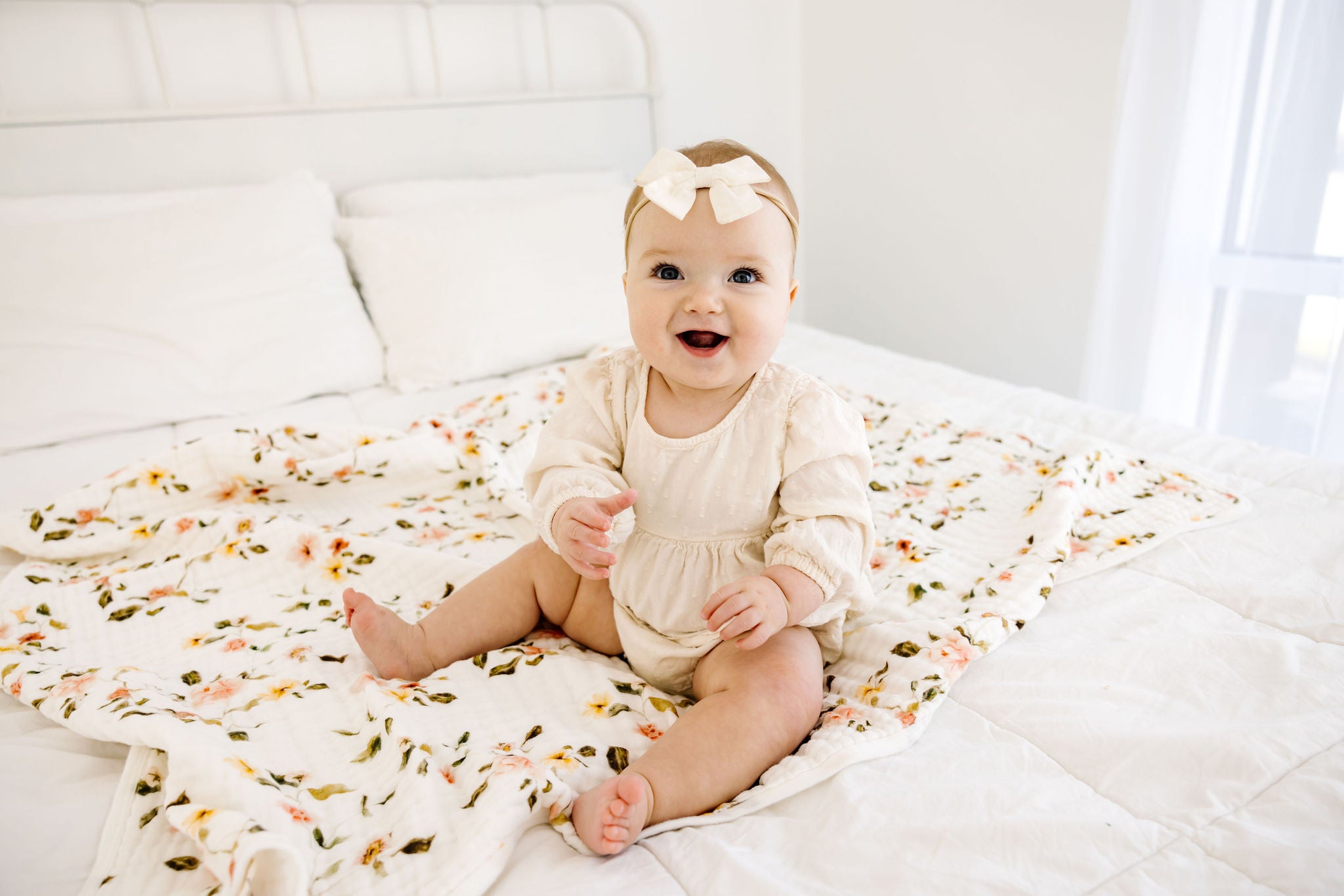 Organic Muslin Quilt - Floral Garden
