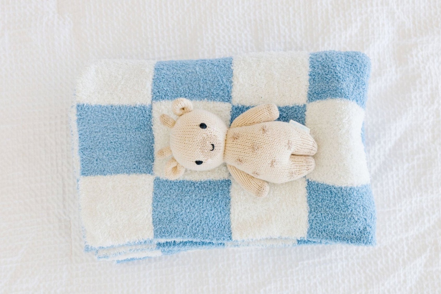 Baby Threads Blue Checks Blanket main image 1