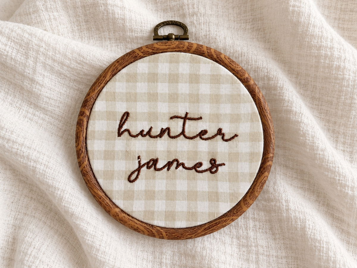 Embroidered Baby Name Sign