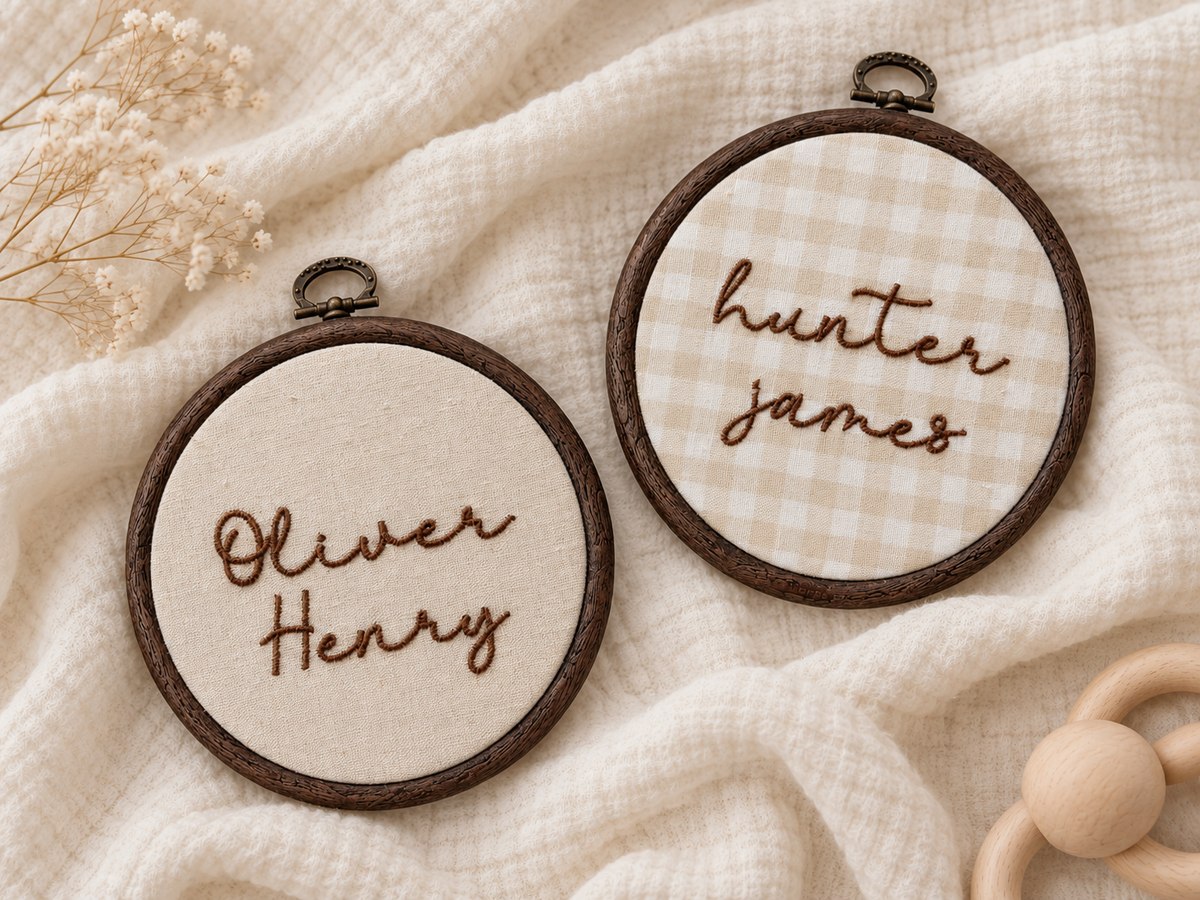 Embroidered Baby Name Sign