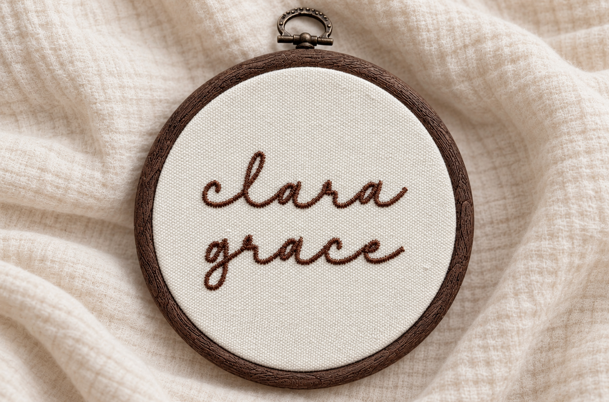 Embroidered Baby Name Sign