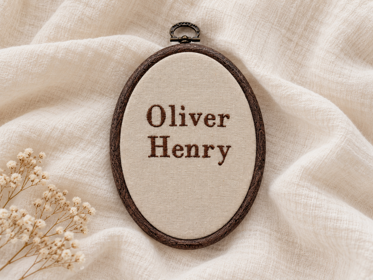 Embroidered Baby Name Sign