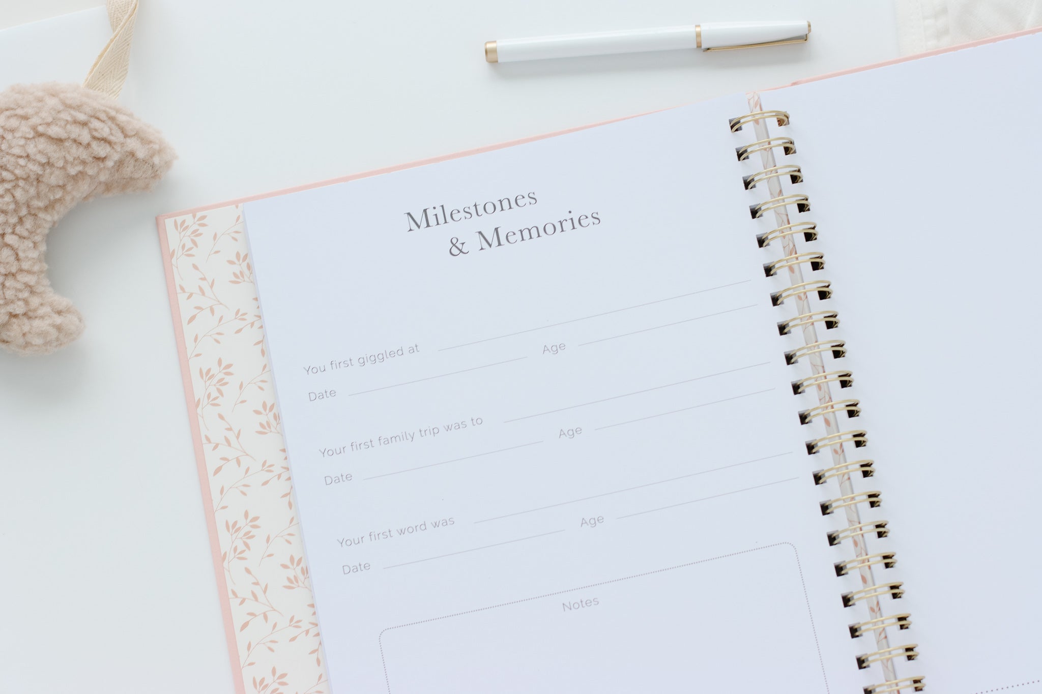 First Year Baby Memory Book - Pink