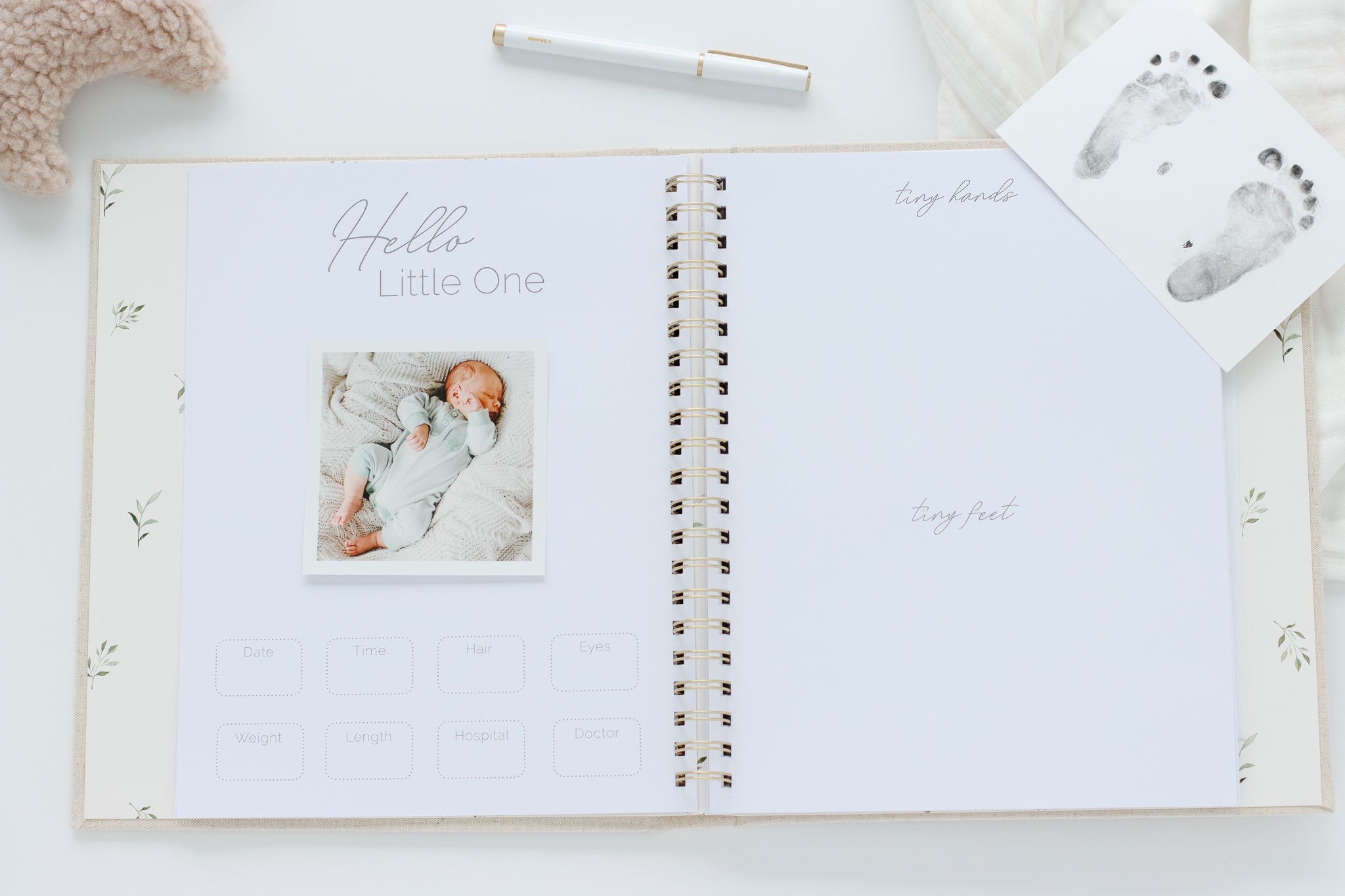 First Year Baby Memory Book - Sand
