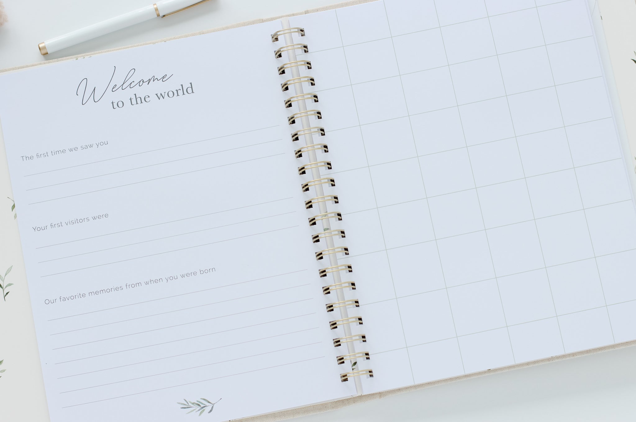 First Year Baby Memory Book - Sand