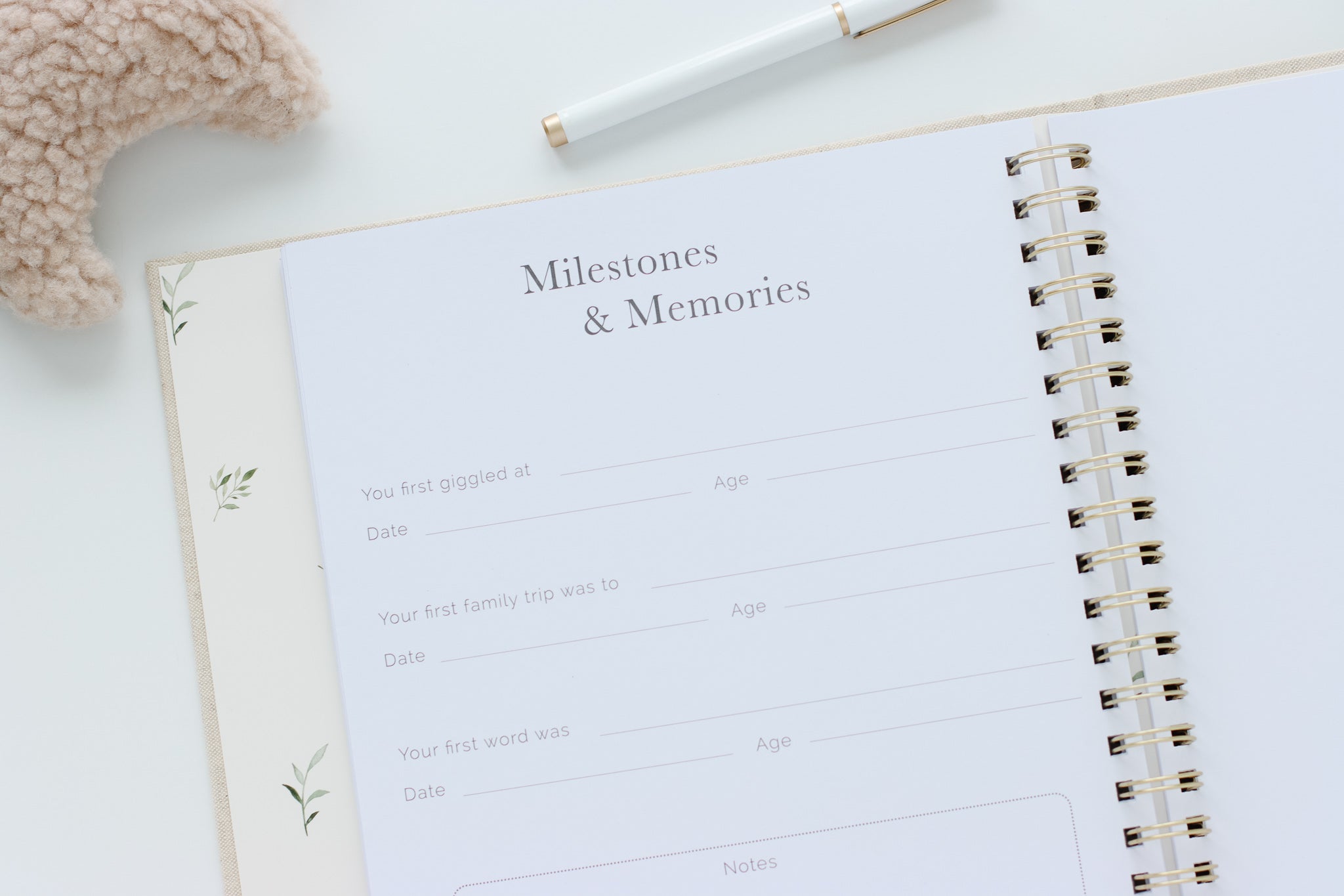 First Year Baby Memory Book - Sand