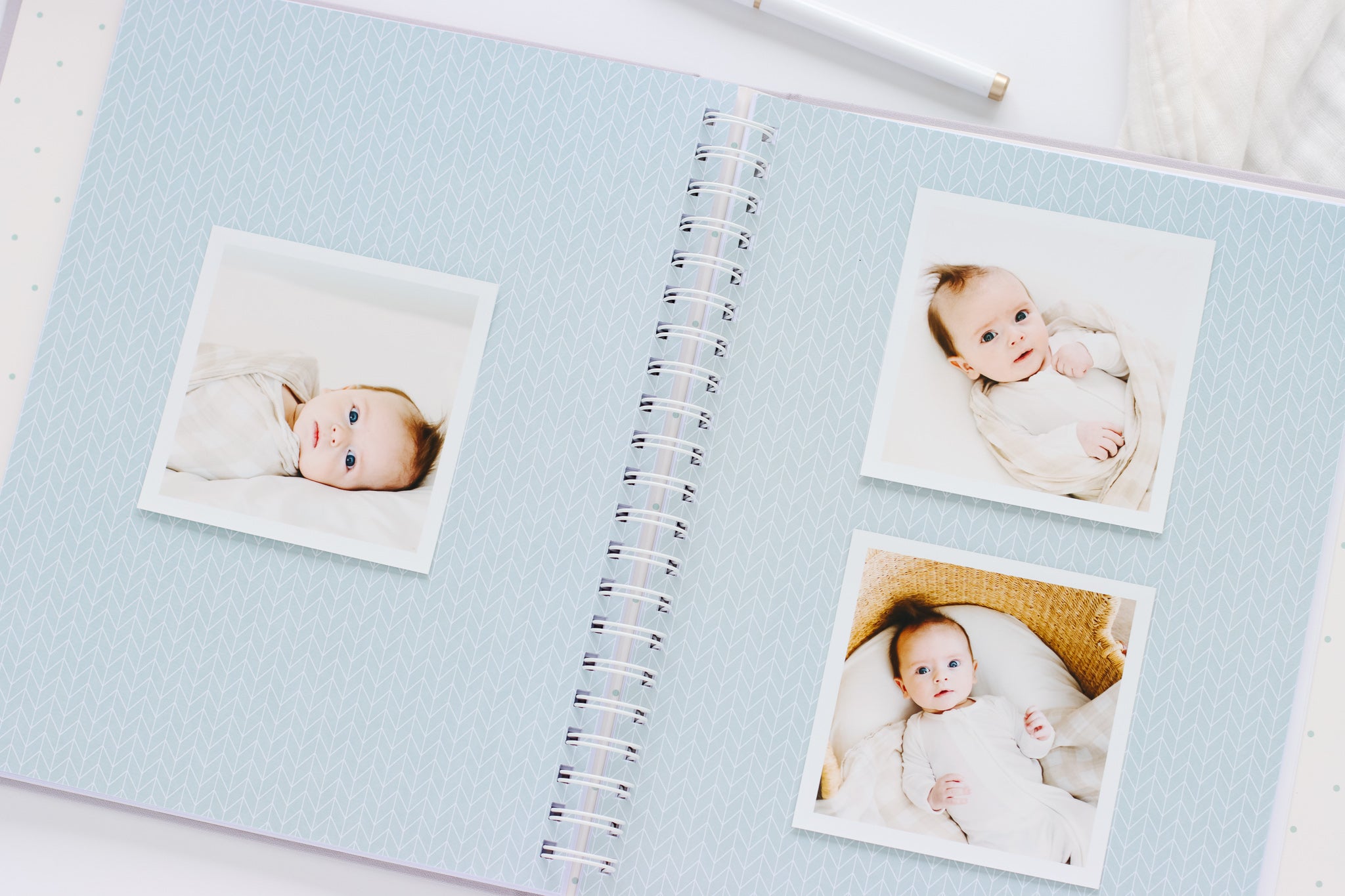 First Year Baby Memory Book - Dusty Blue (Imperfect)