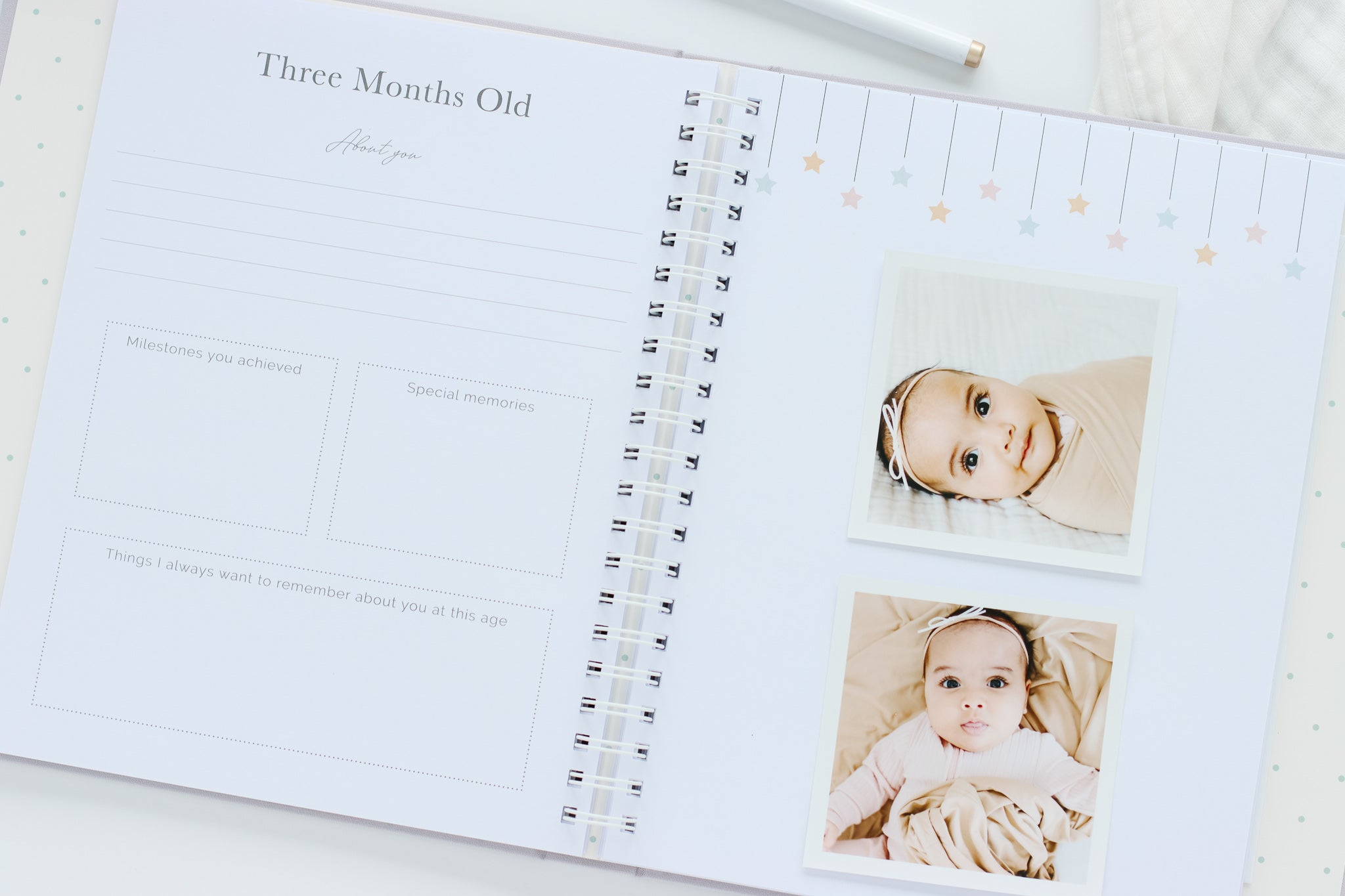 First Year Baby Memory Book - Dusty Blue