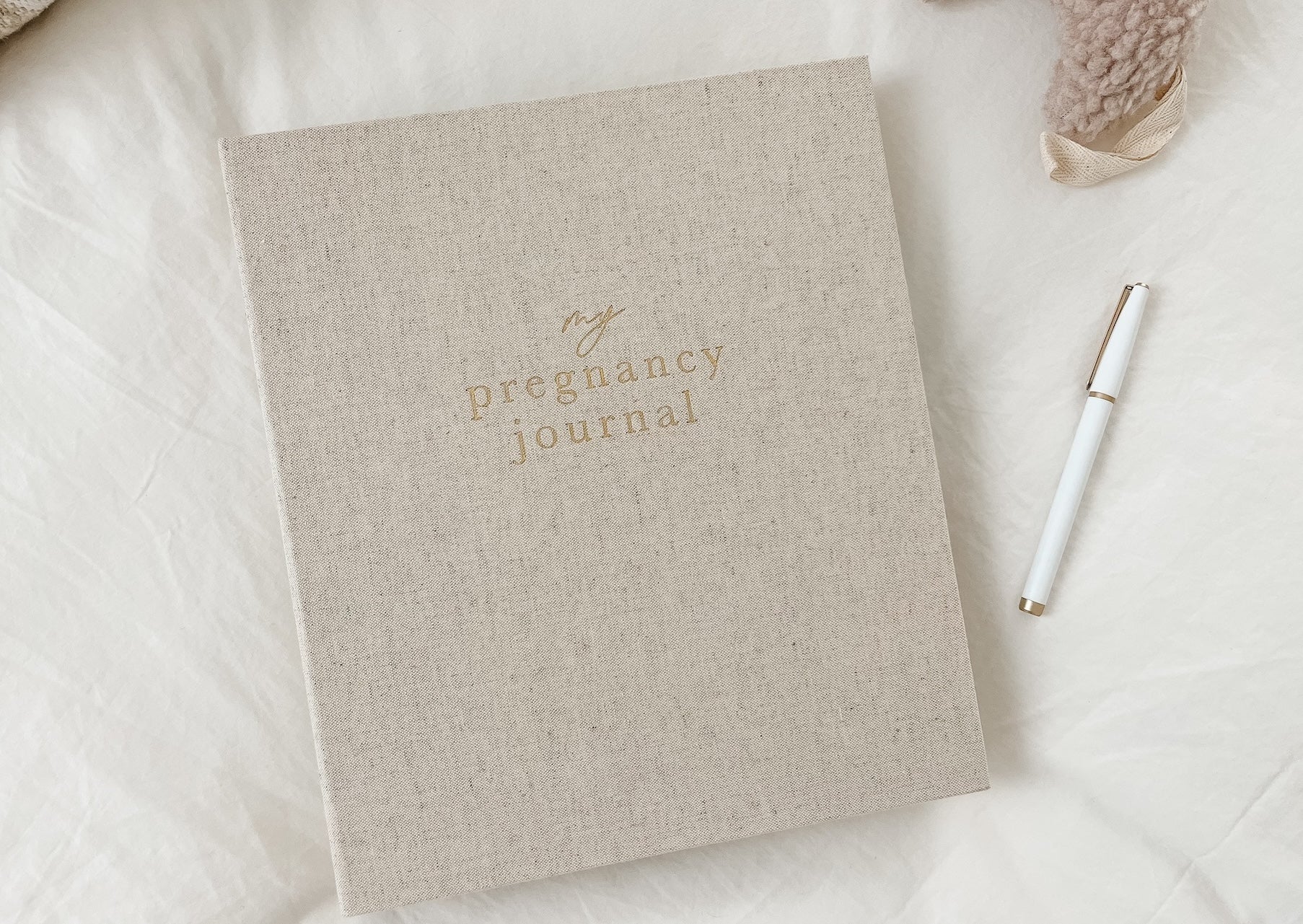 Sand Linen Spiral Pregnancy Journal (Imperfect)