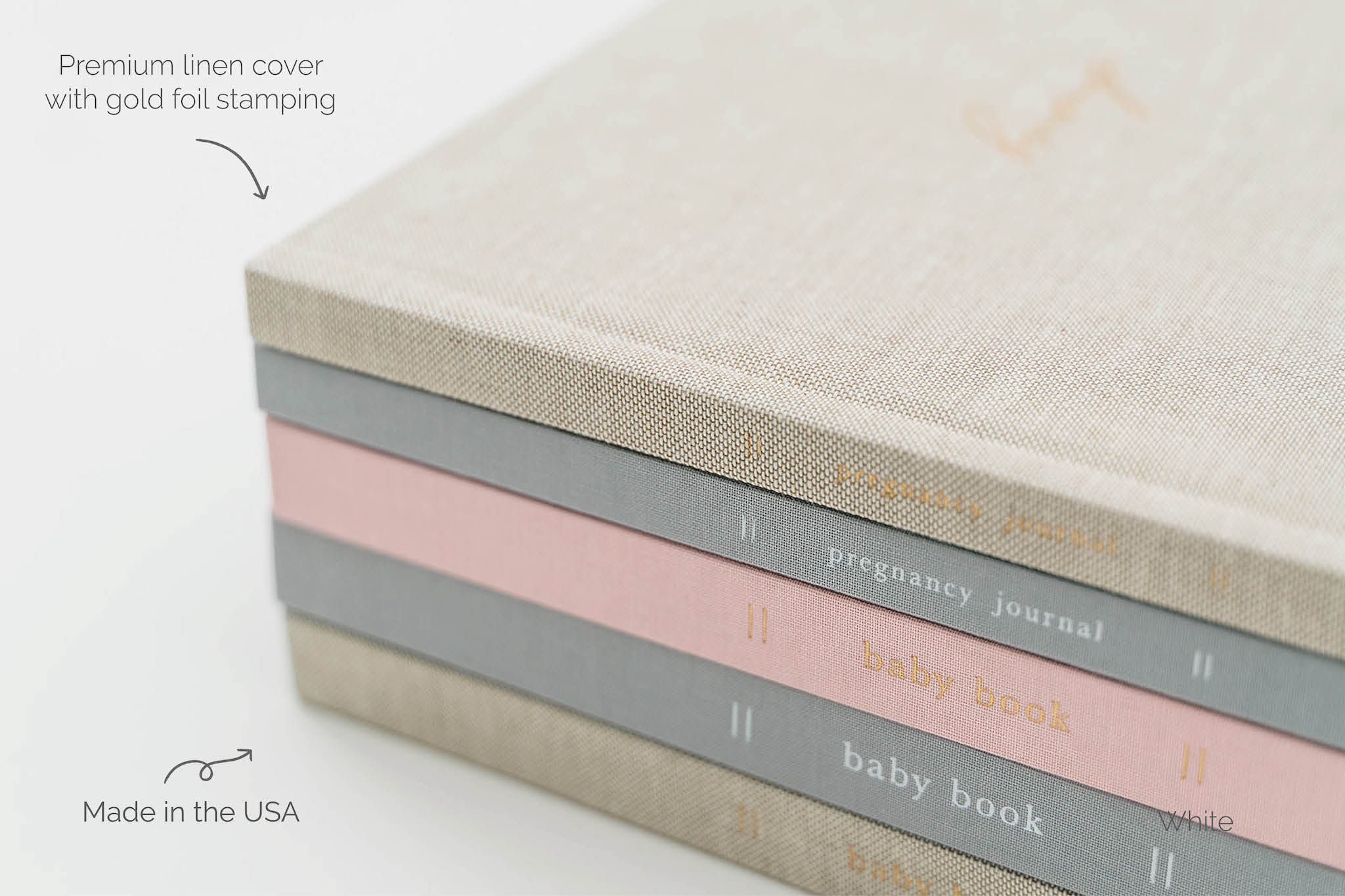 Linen Baby Book - Blush