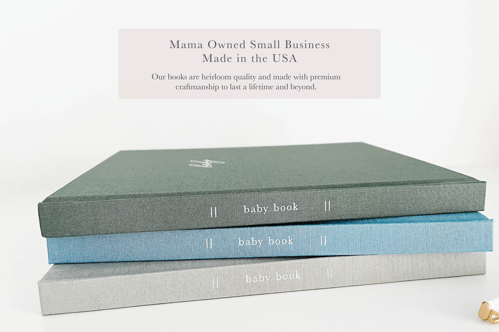 Linen Baby Book - Gray