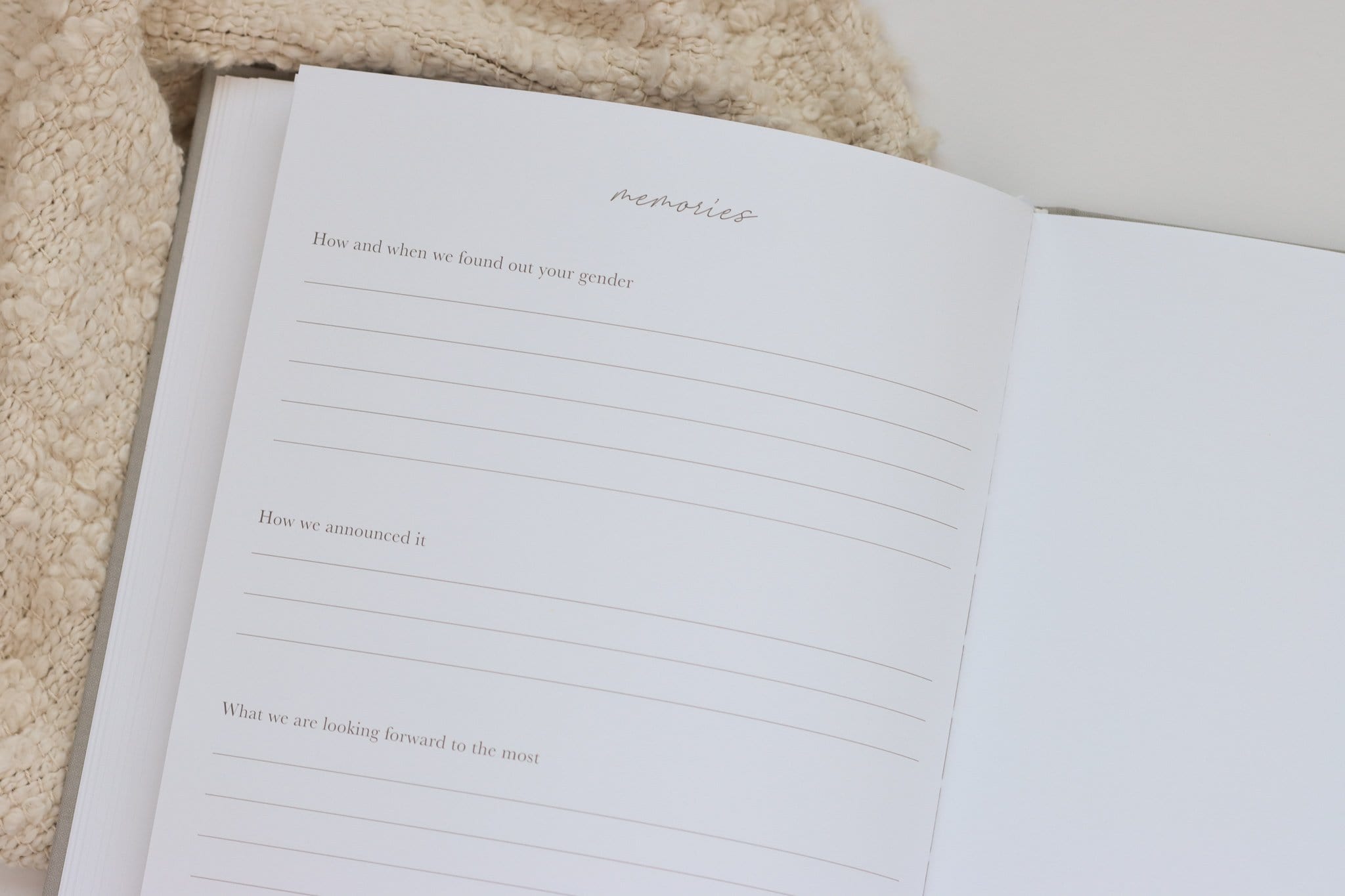 Linen Pregnancy Journal - Gray