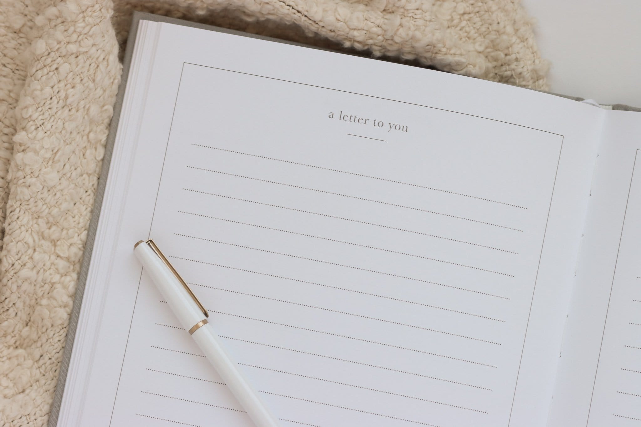 Linen Pregnancy Journal - Gray