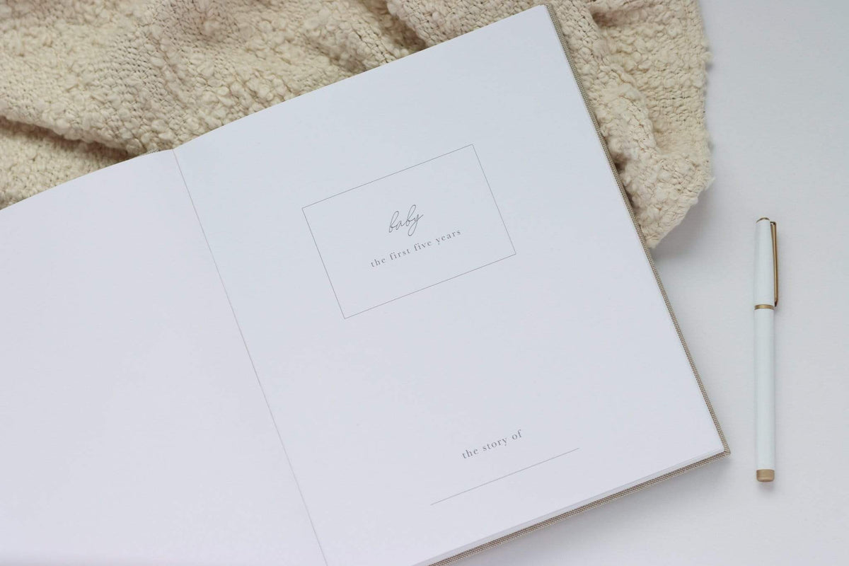 Linen Baby Book - Gray (Imperfect)