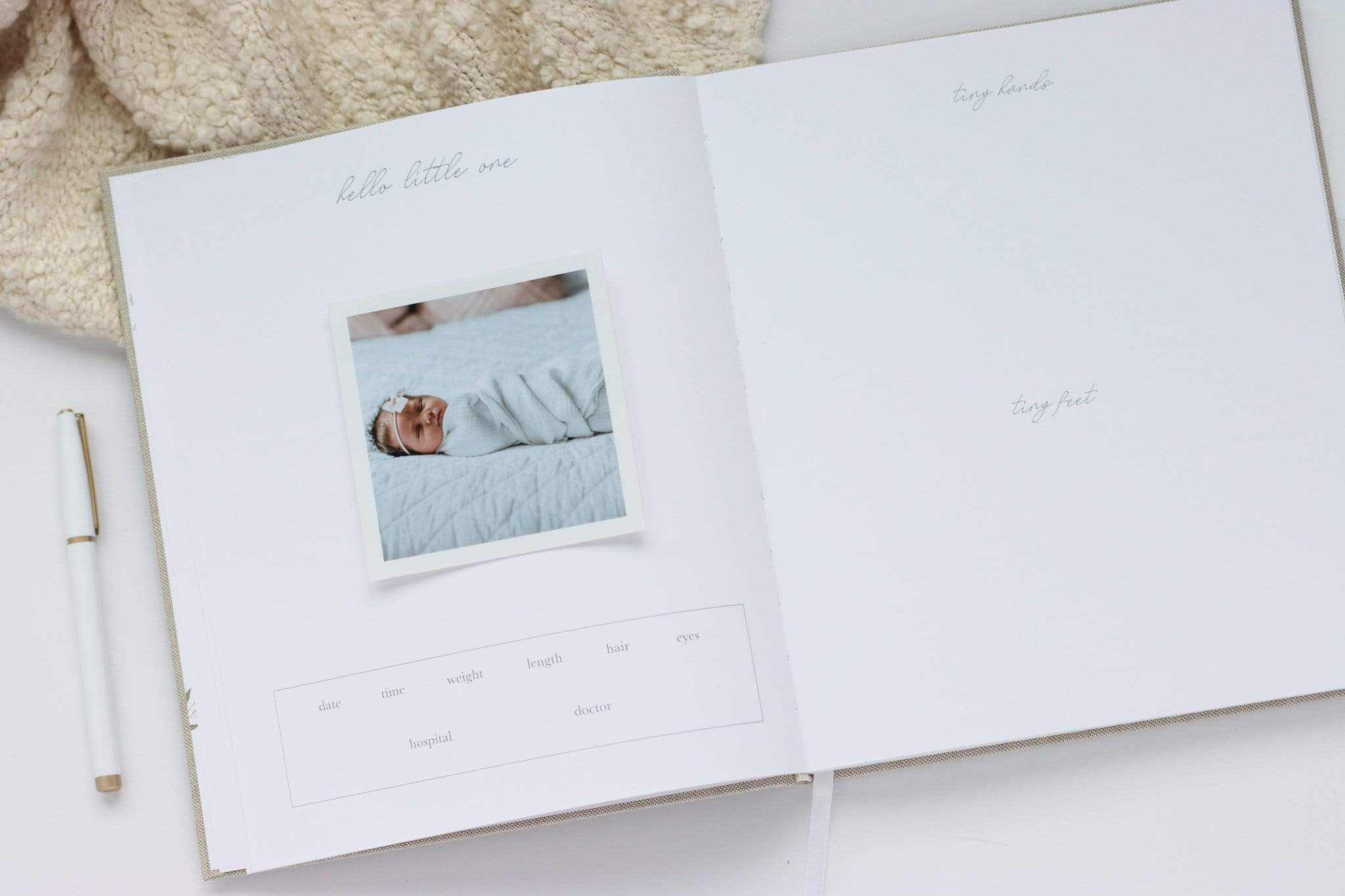Linen Baby Book - Blush (Imperfect)