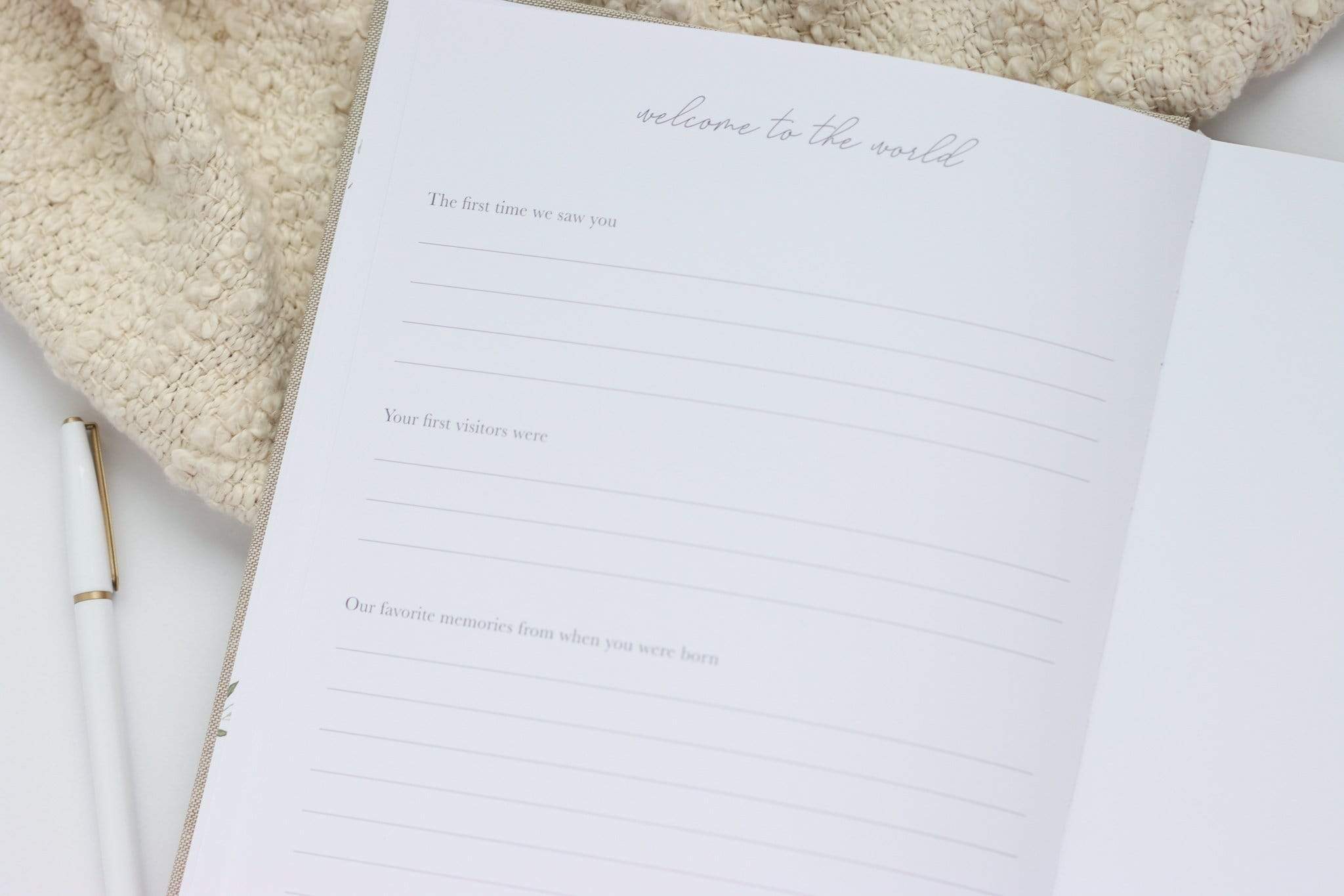 Linen Baby Book - Sage (Imperfect)