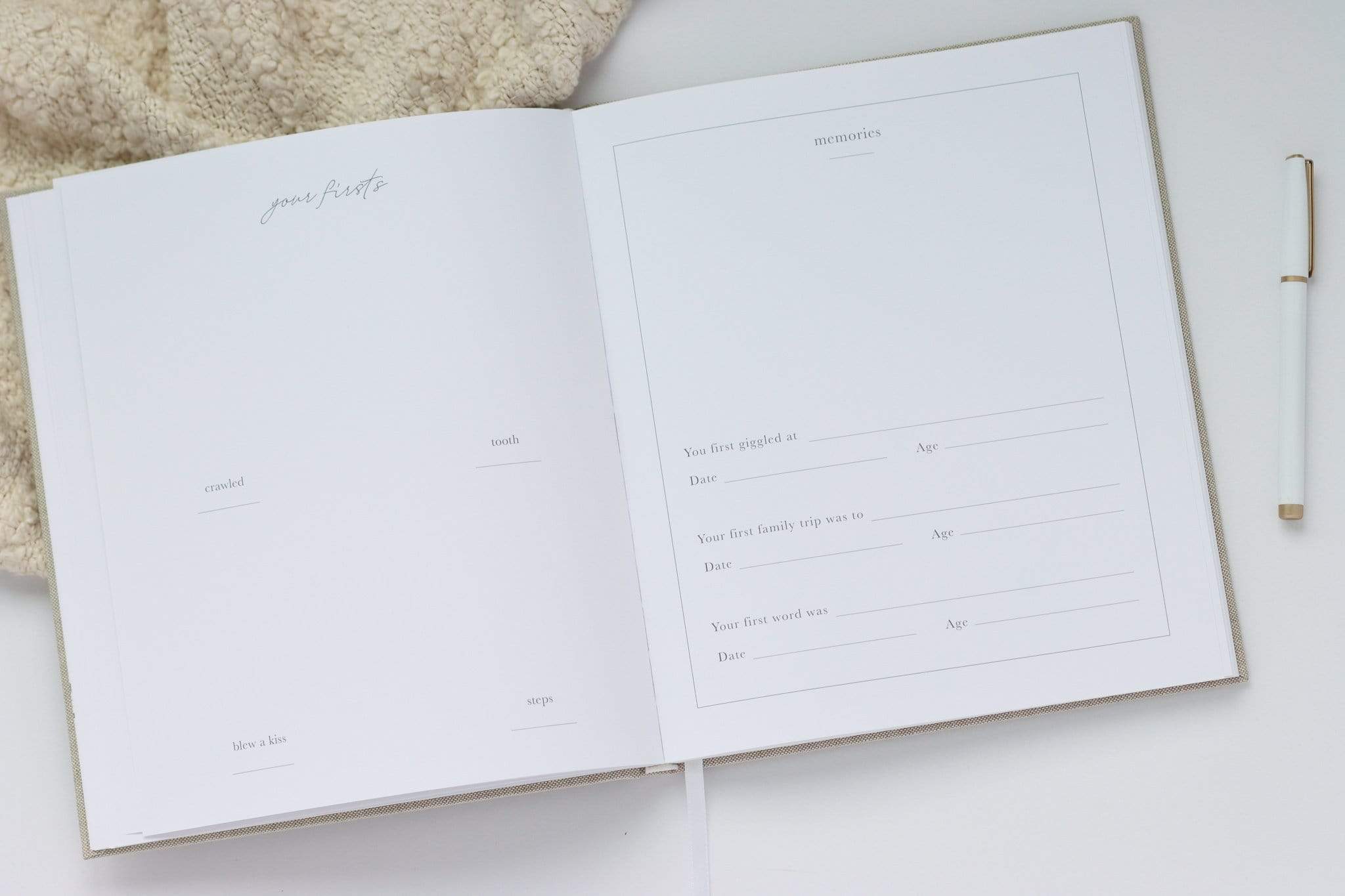 Linen Baby Book - Sage (Imperfect)