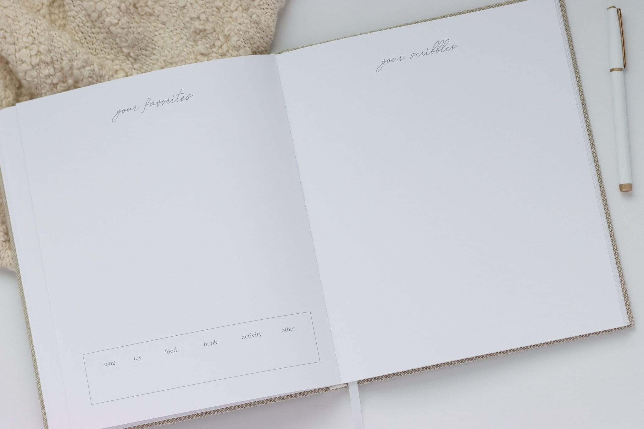 Linen Baby Book - Sage (Imperfect)