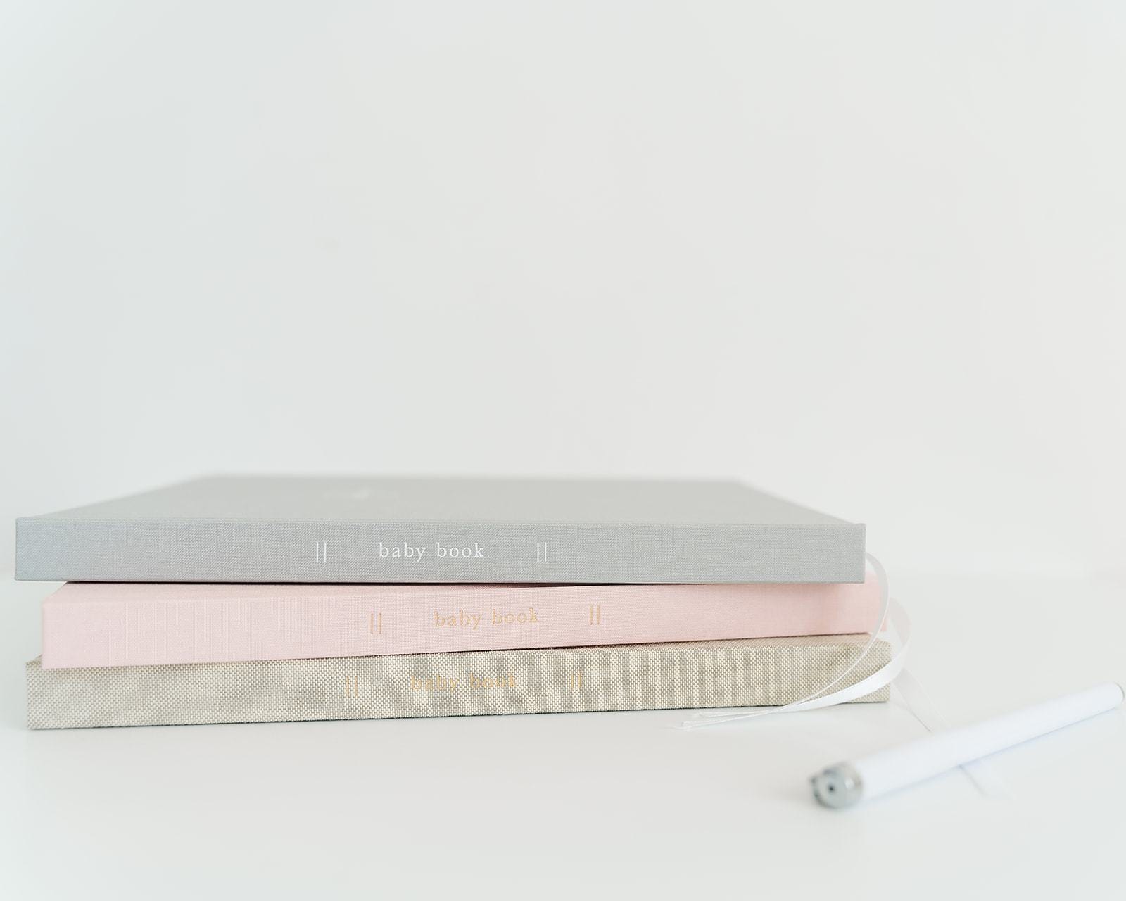 Linen Baby Book - Blush