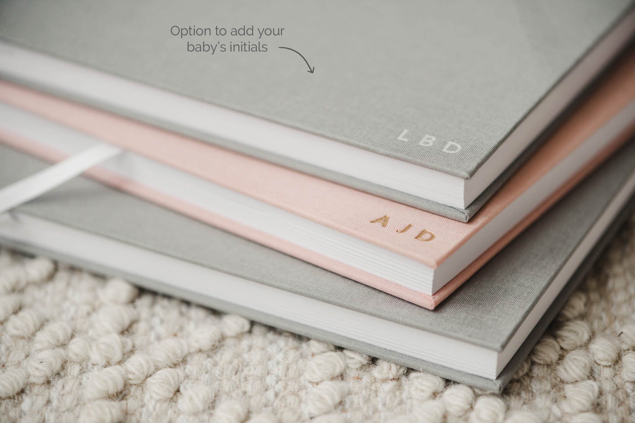 Linen Baby Book - Blush