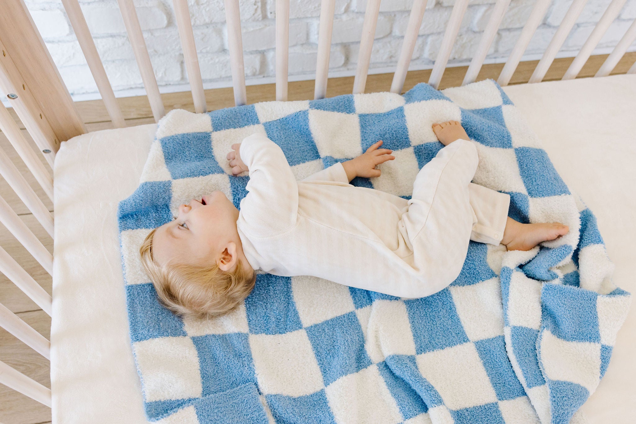 Blue Checkered Plush Blanket