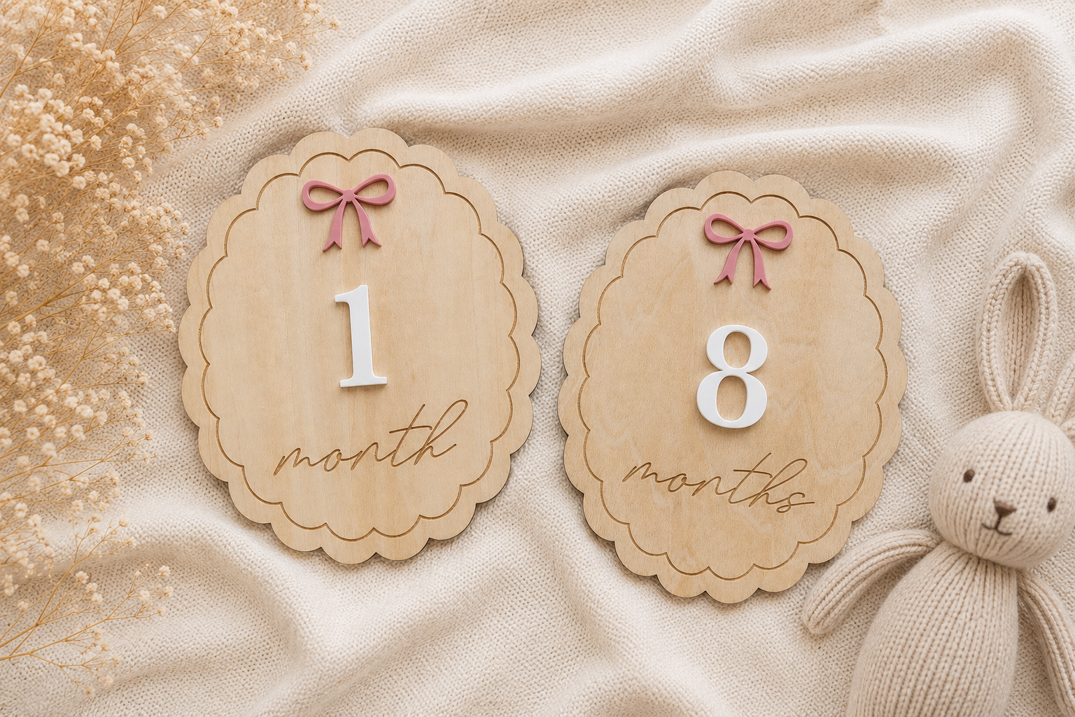 Monthly Milestone Cards - Bows