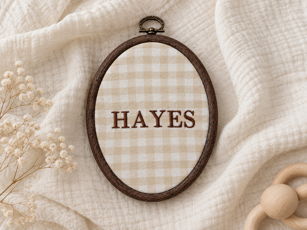 Embroidered Baby Name Sign
