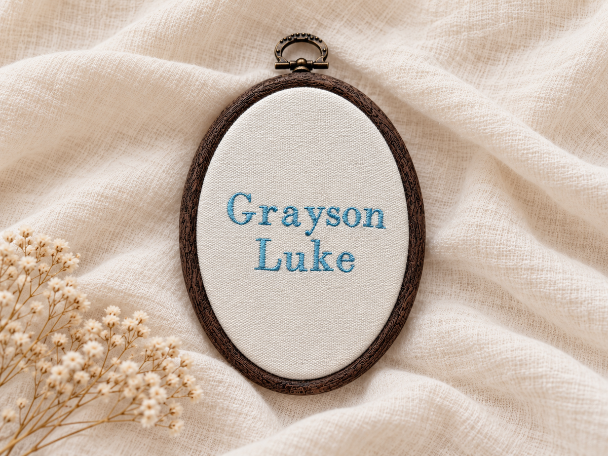 Embroidered Baby Name Sign