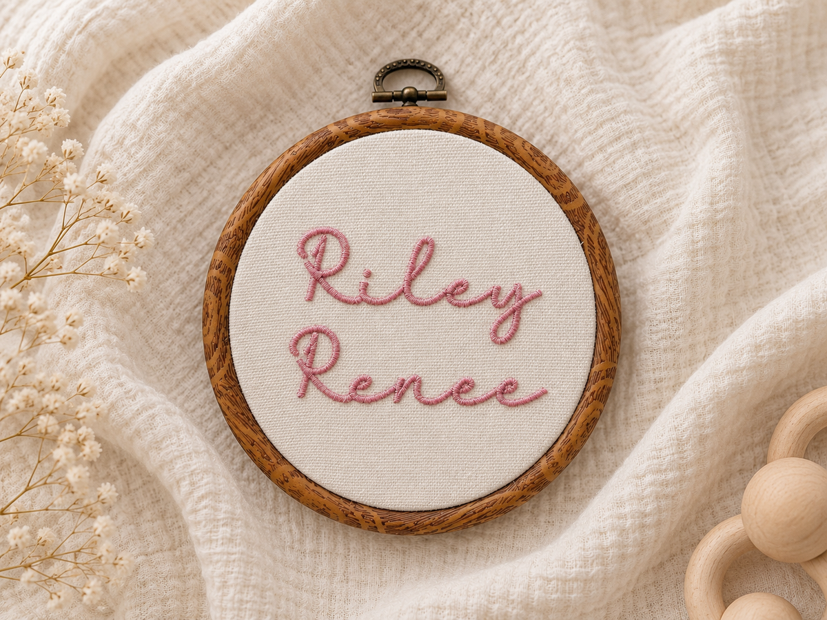 Embroidered Baby Name Sign