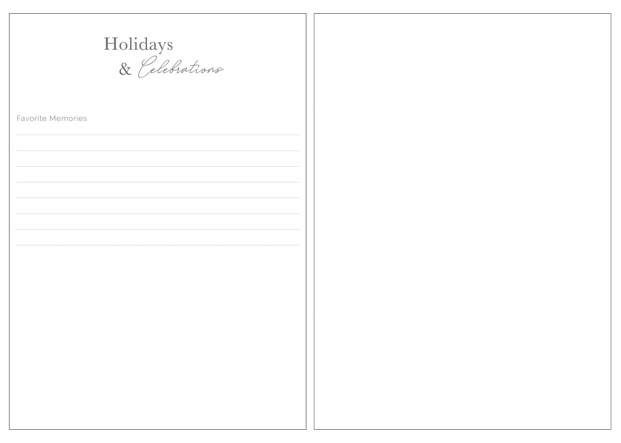 Extra Holiday Pages for Spiral Baby Book Only