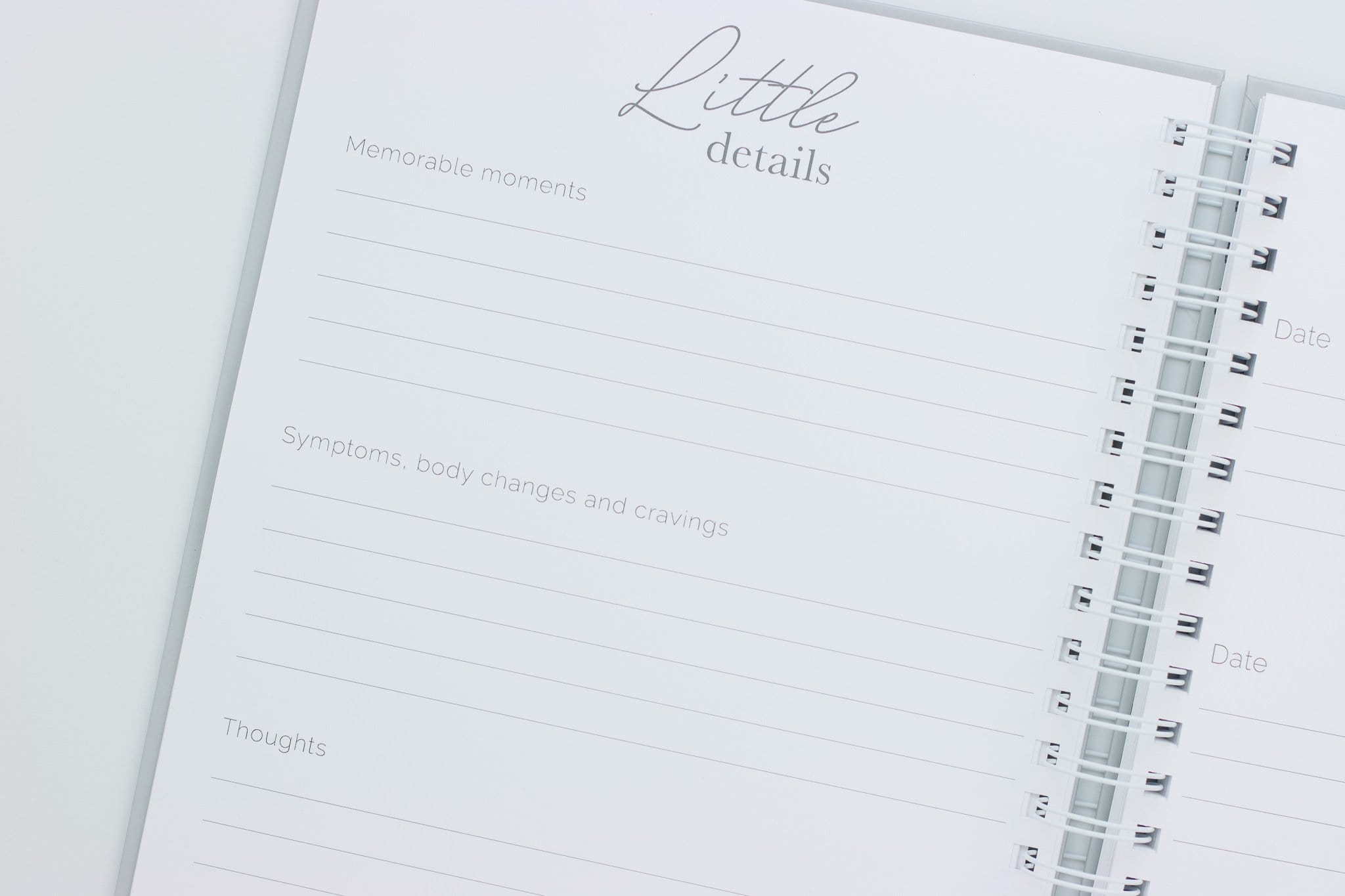 Sand Linen Spiral Pregnancy Journal  (Imperfect)