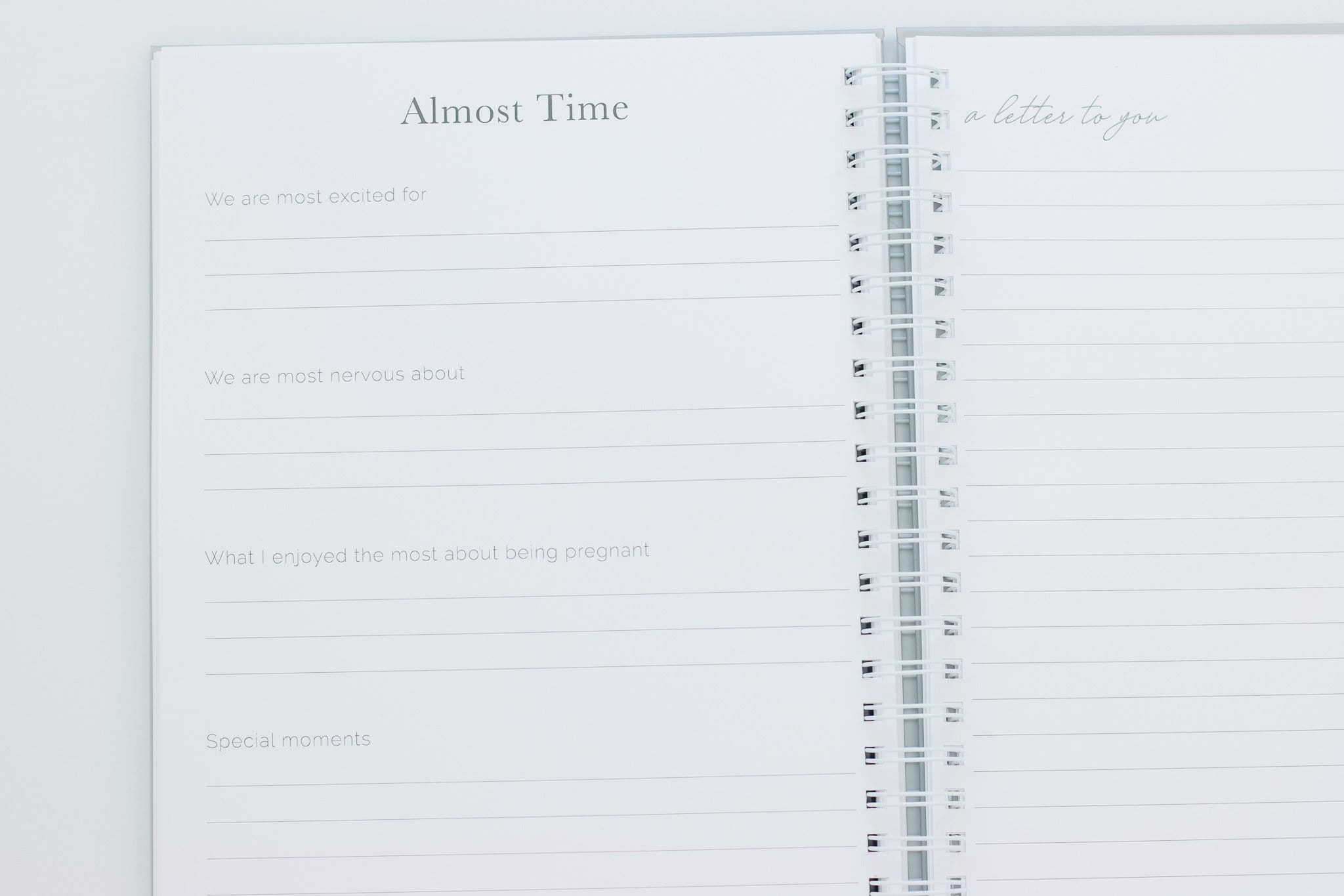 Sand Linen Spiral Pregnancy Journal  (Imperfect)