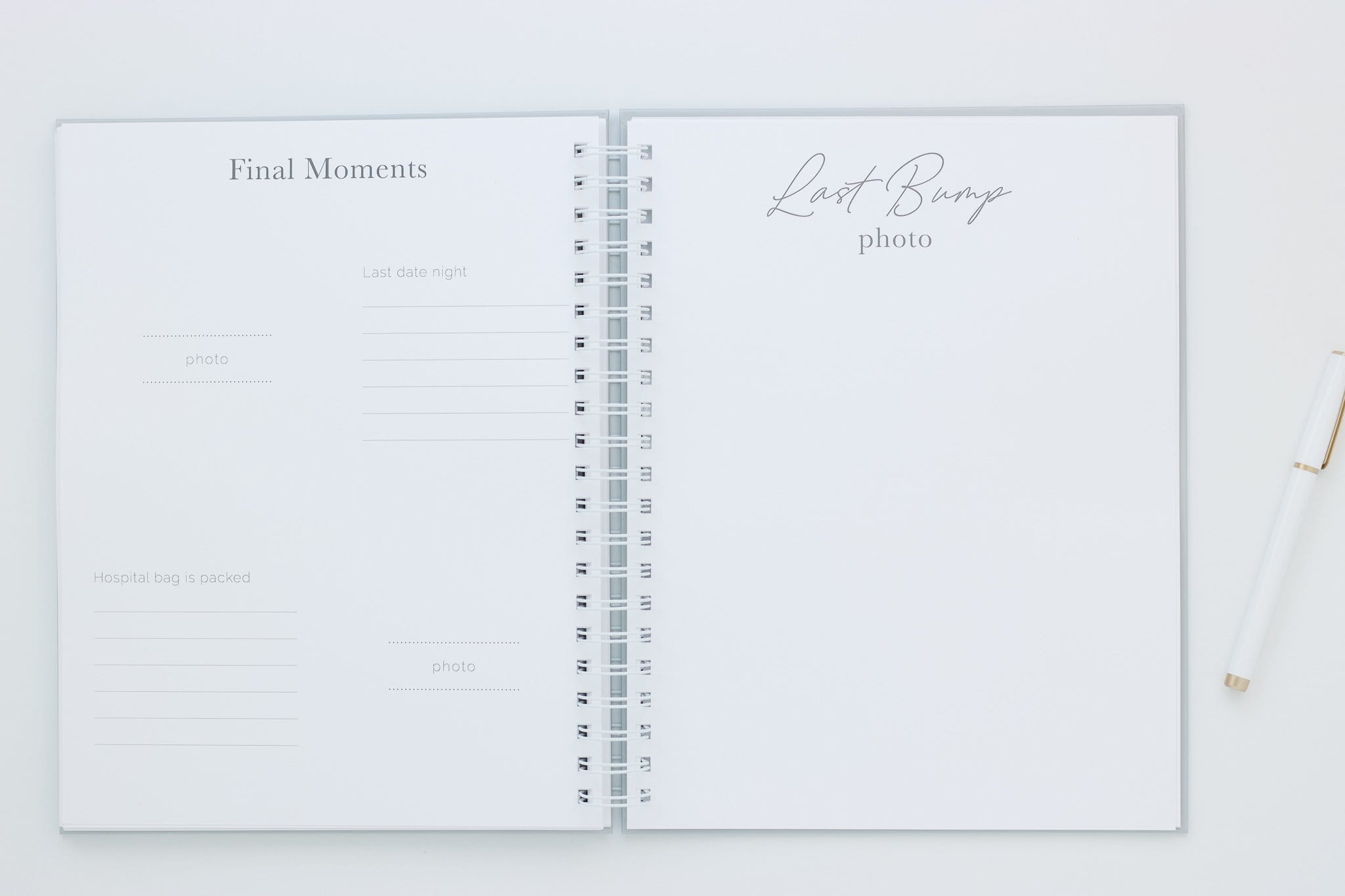 Sand Linen Spiral Pregnancy Journal  (Imperfect)