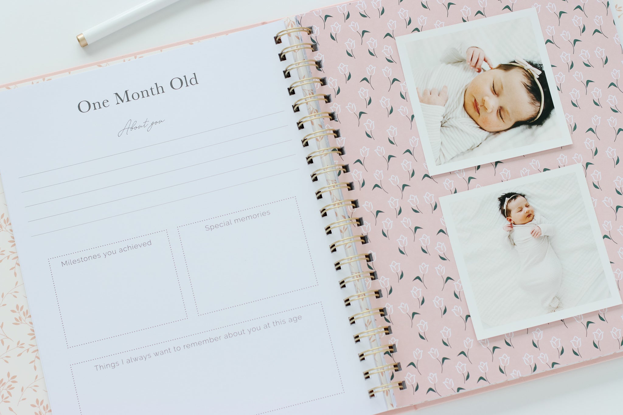 First Year Baby Memory Book - Pink