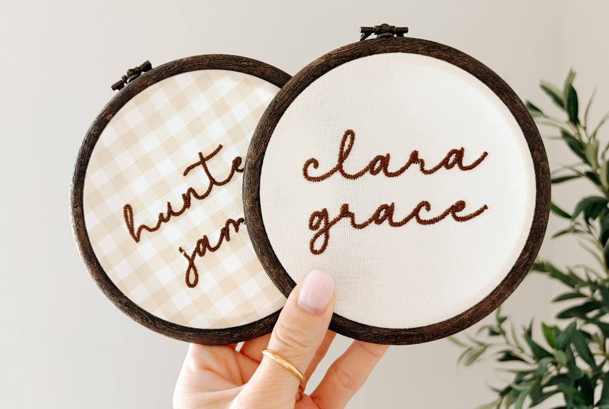 Embroidered Baby Name Sign