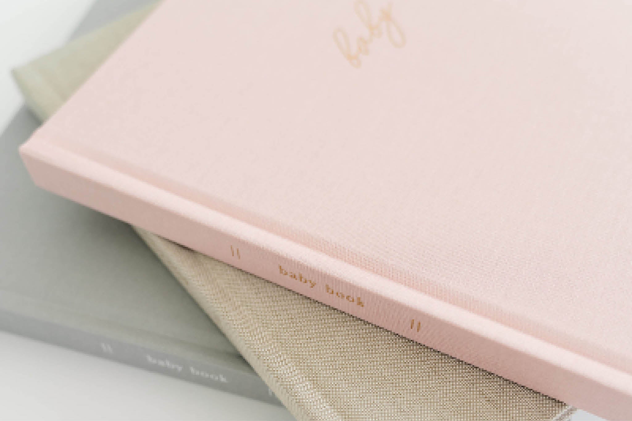Linen Baby Book - Blush