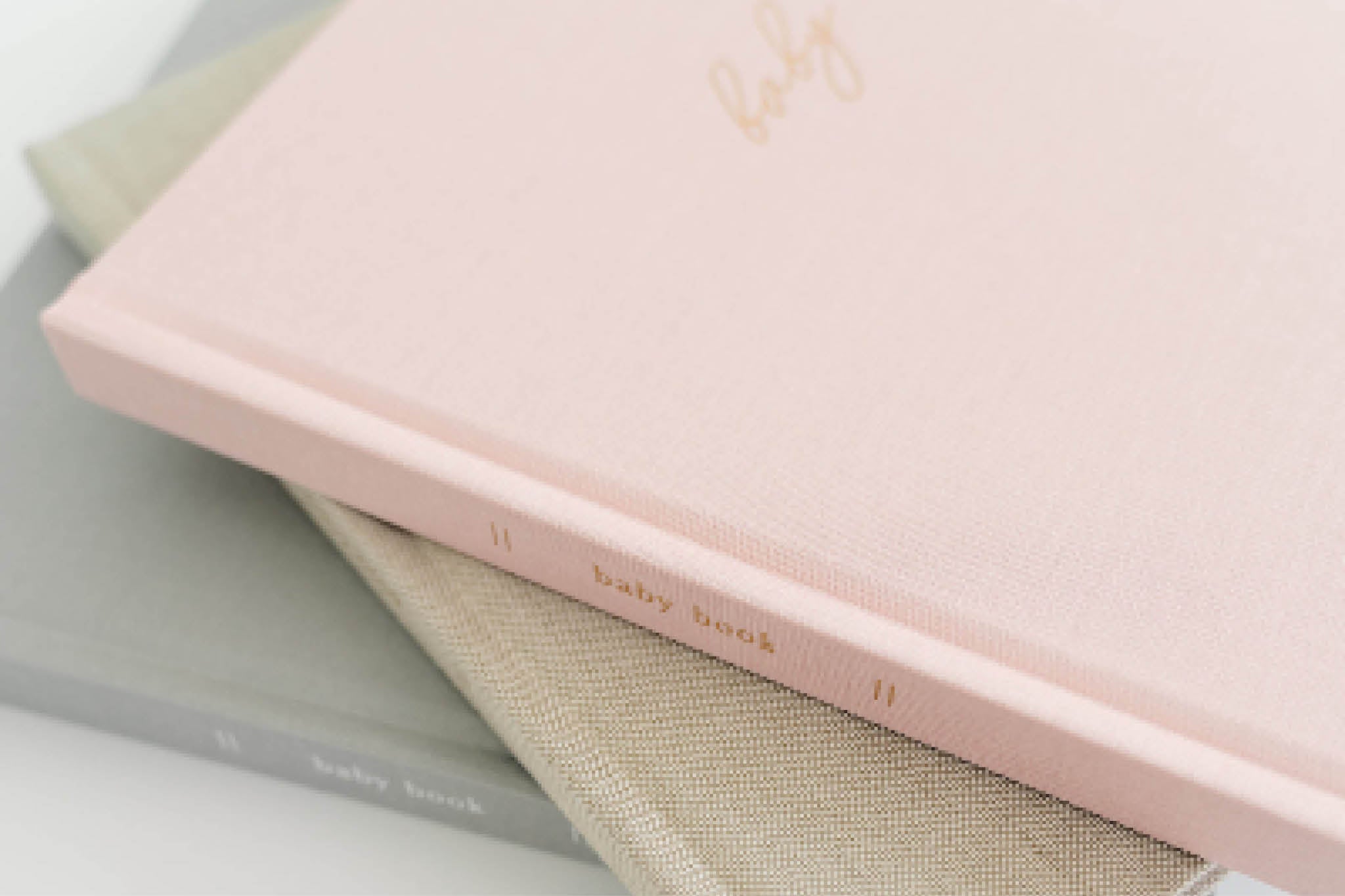 Linen Baby Book - Gray
