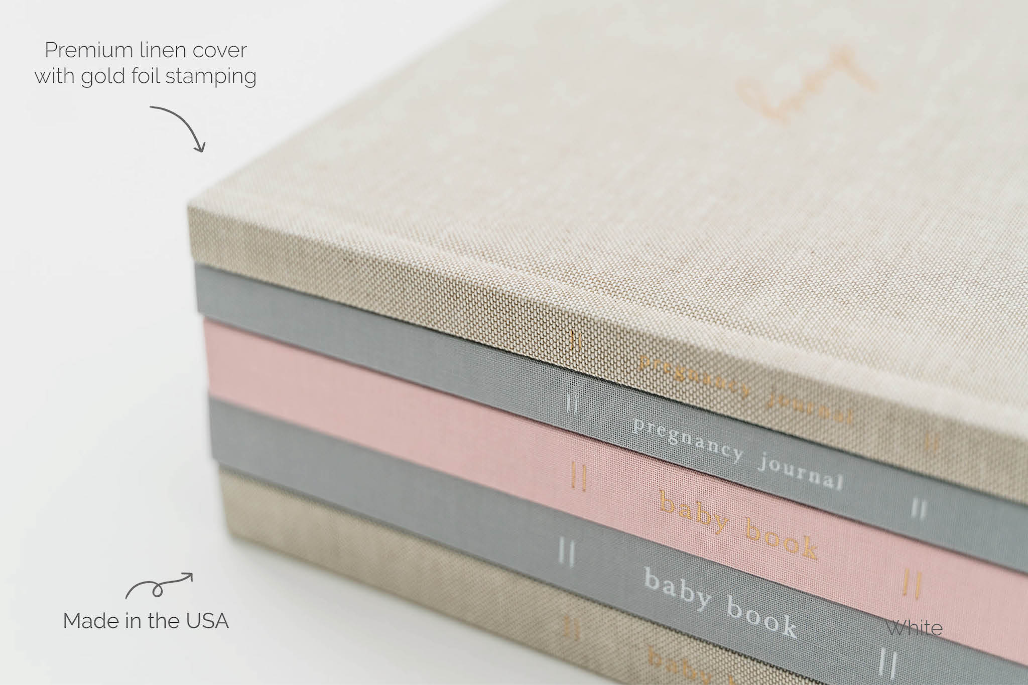 Linen Baby Book - Sage