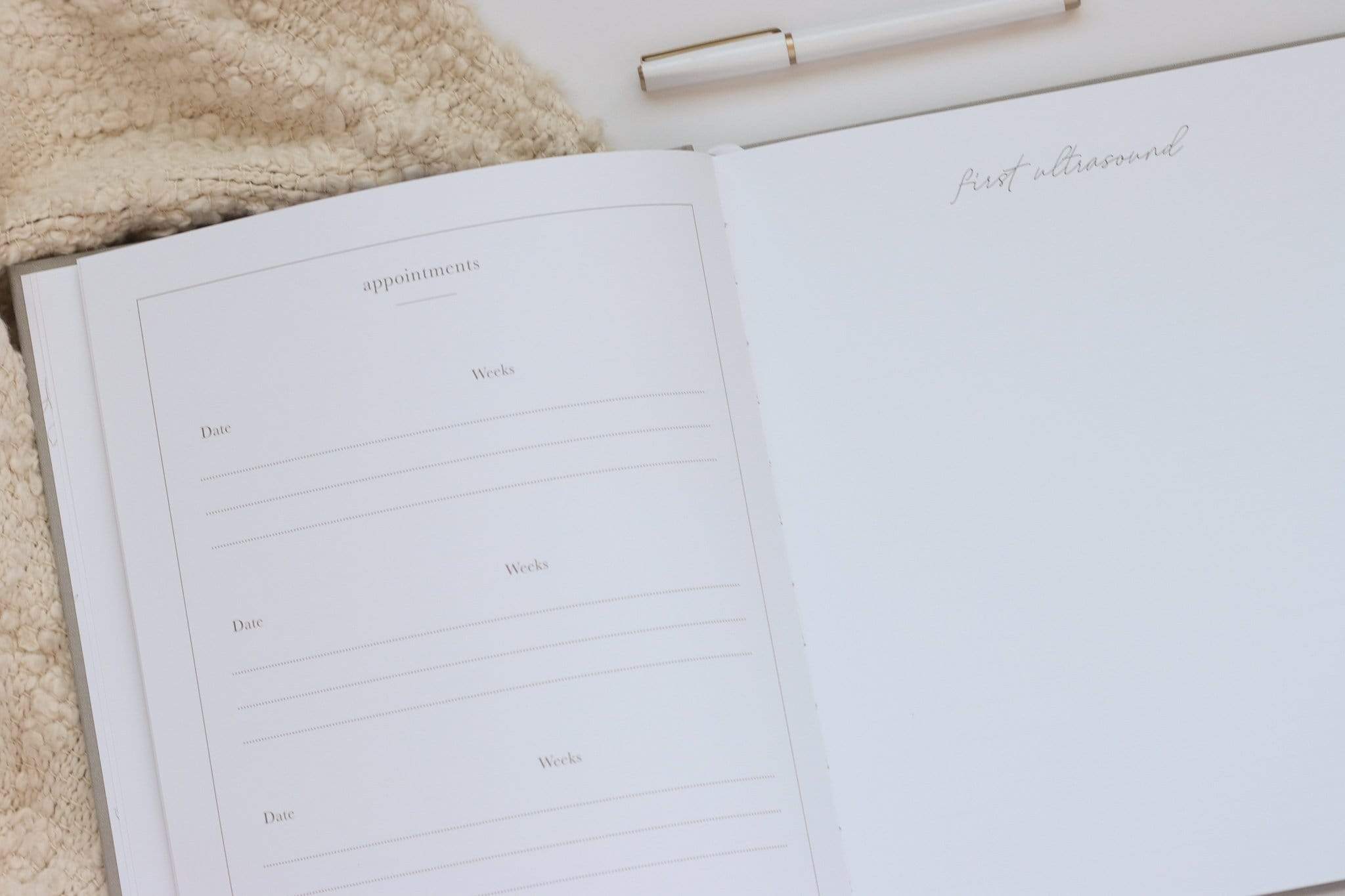 Linen Pregnancy Journal - Oat (Imperfect)