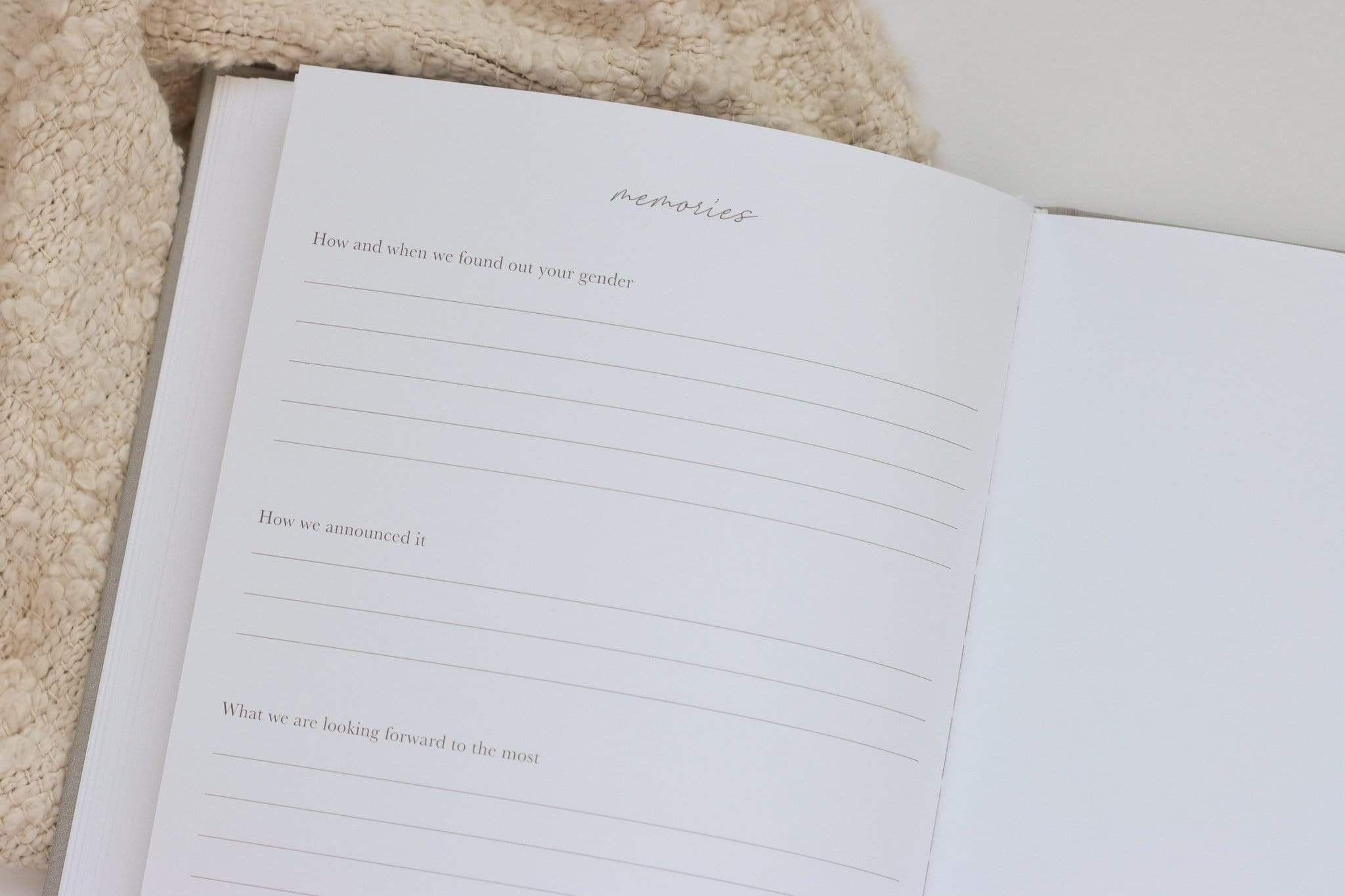 Linen Pregnancy Journal - Oat (Imperfect)