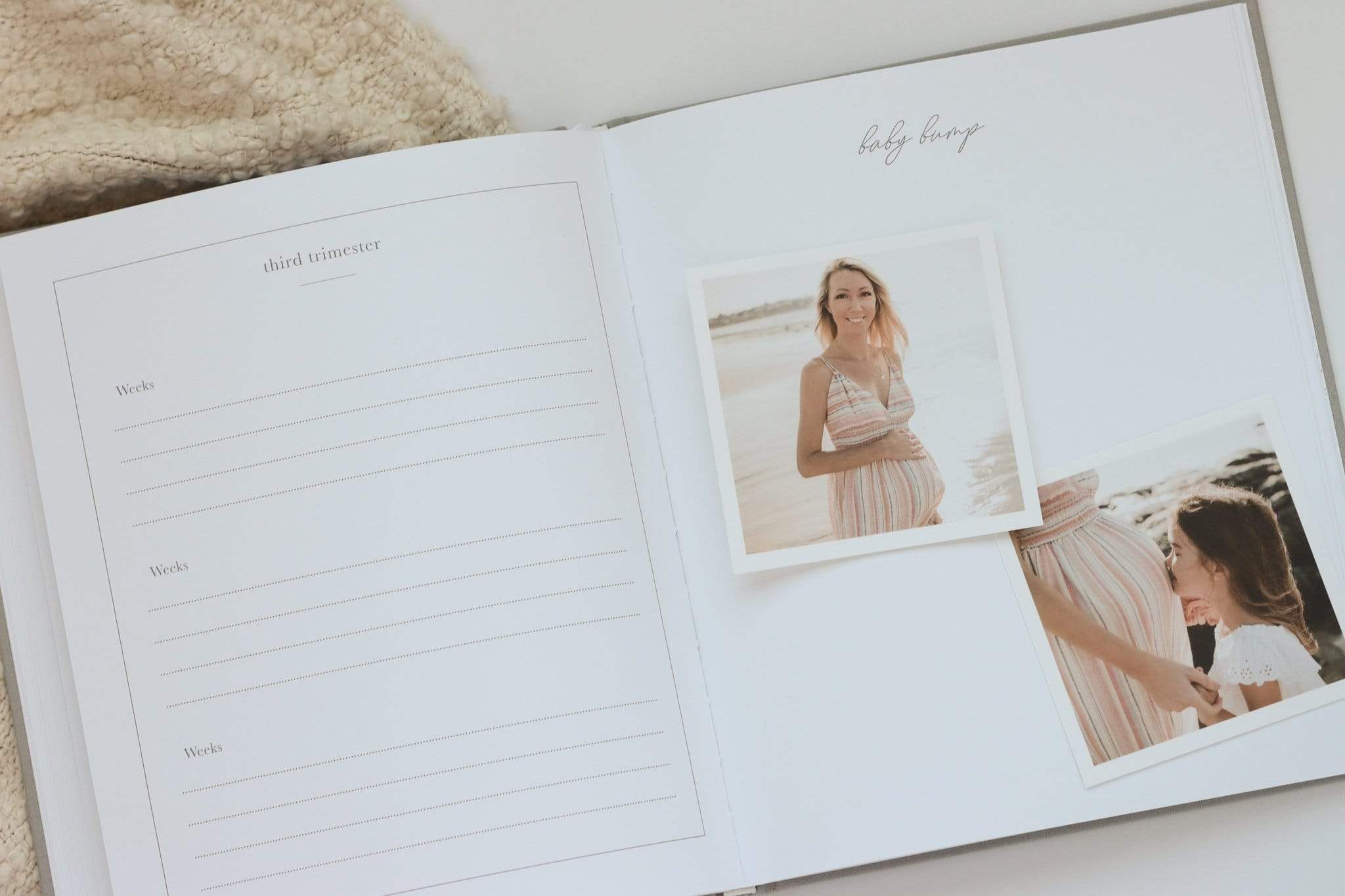 Linen Pregnancy Journal - Gray