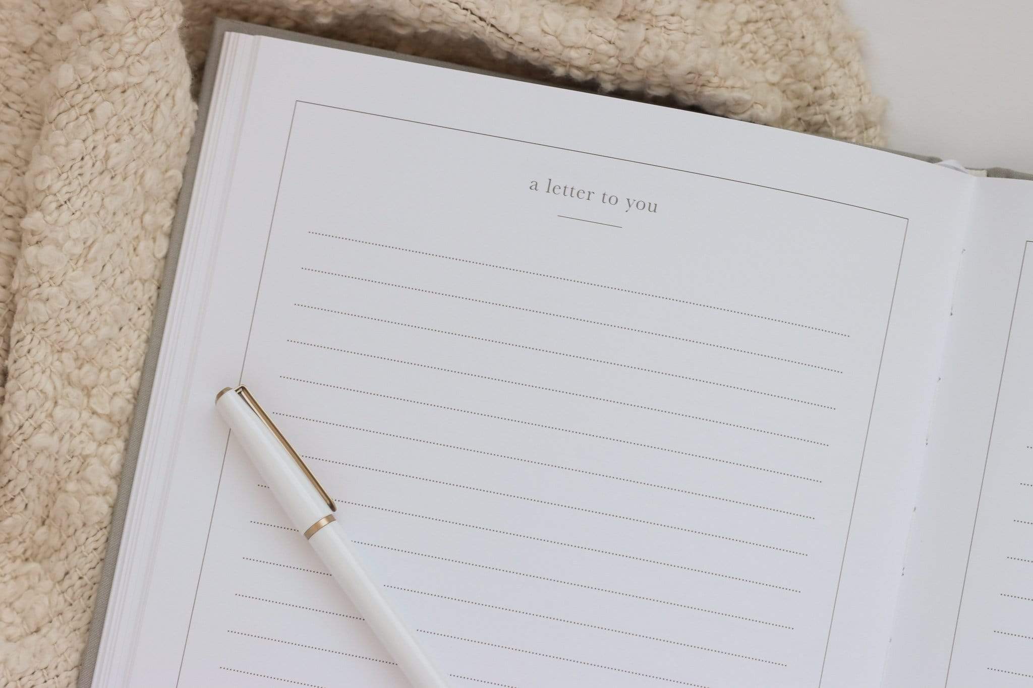Linen Pregnancy Journal - Oat (Imperfect)