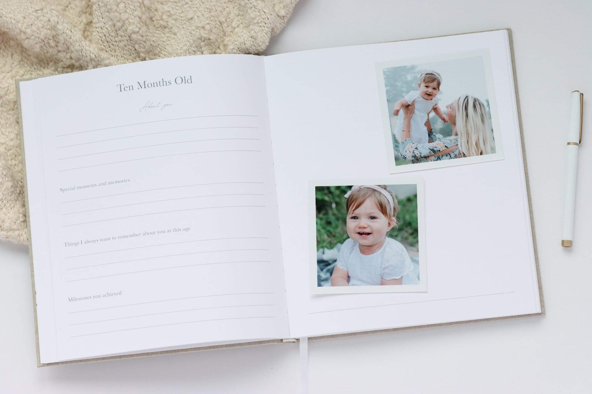 Linen Baby Book - Gray (Imperfect)